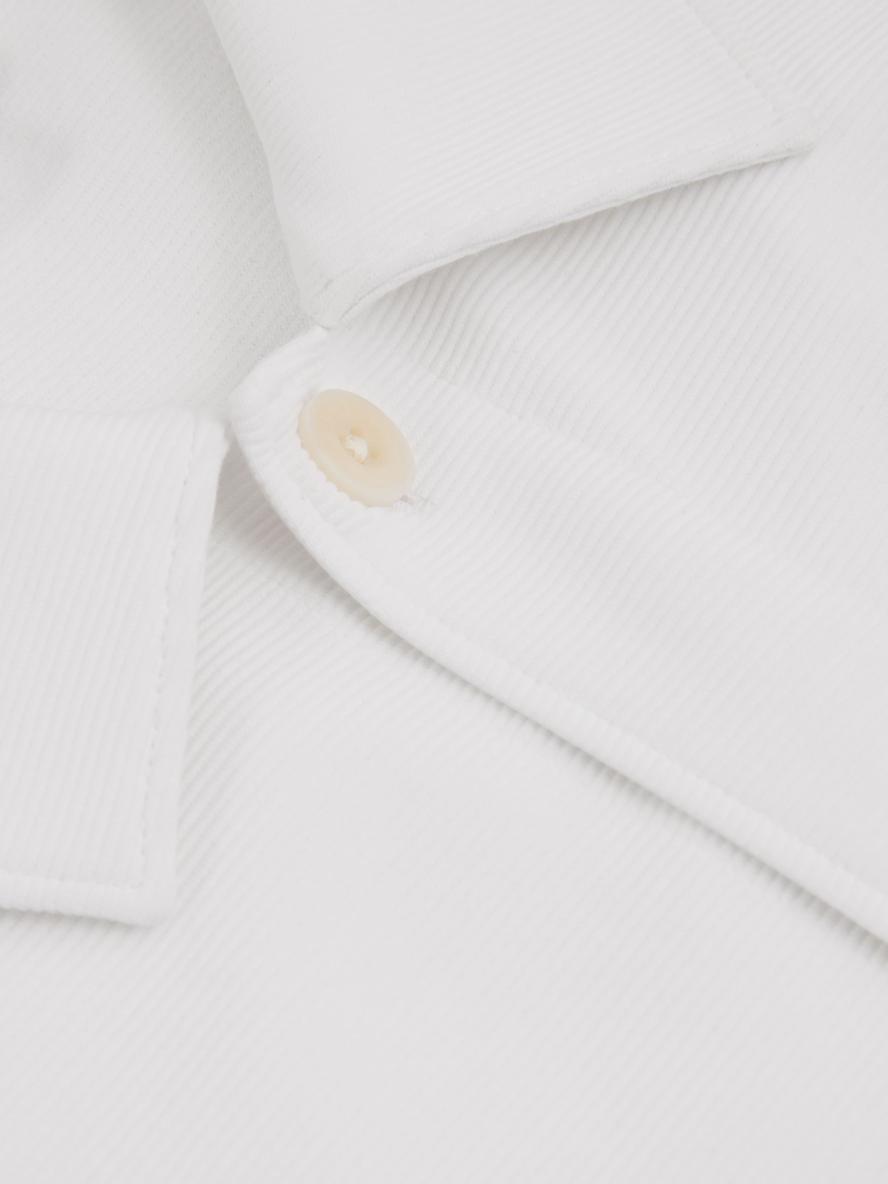 Flippo Off White Ribbed Cotton Blend Knitted Overshirt - Image 7 of 7