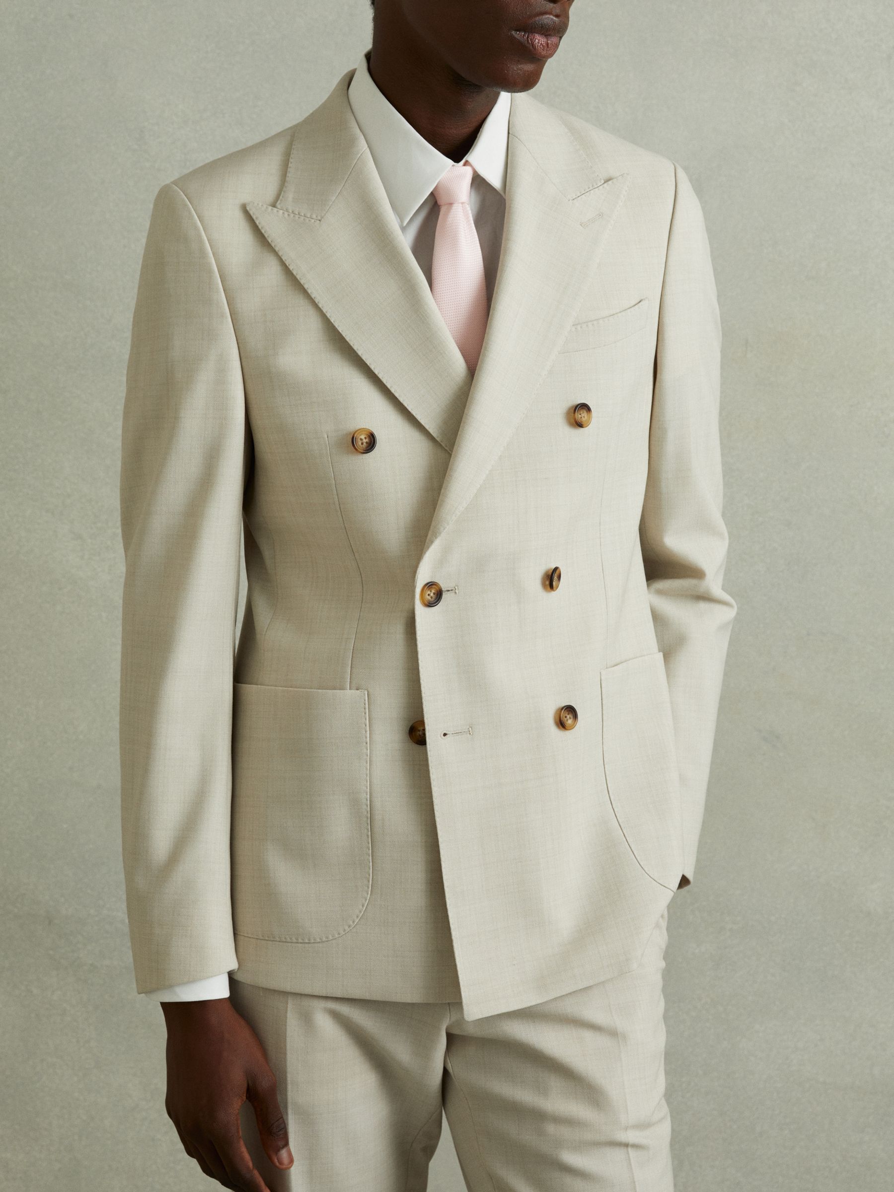 Textured Silk Blend Tie in Light Pink - Image 2 of 5