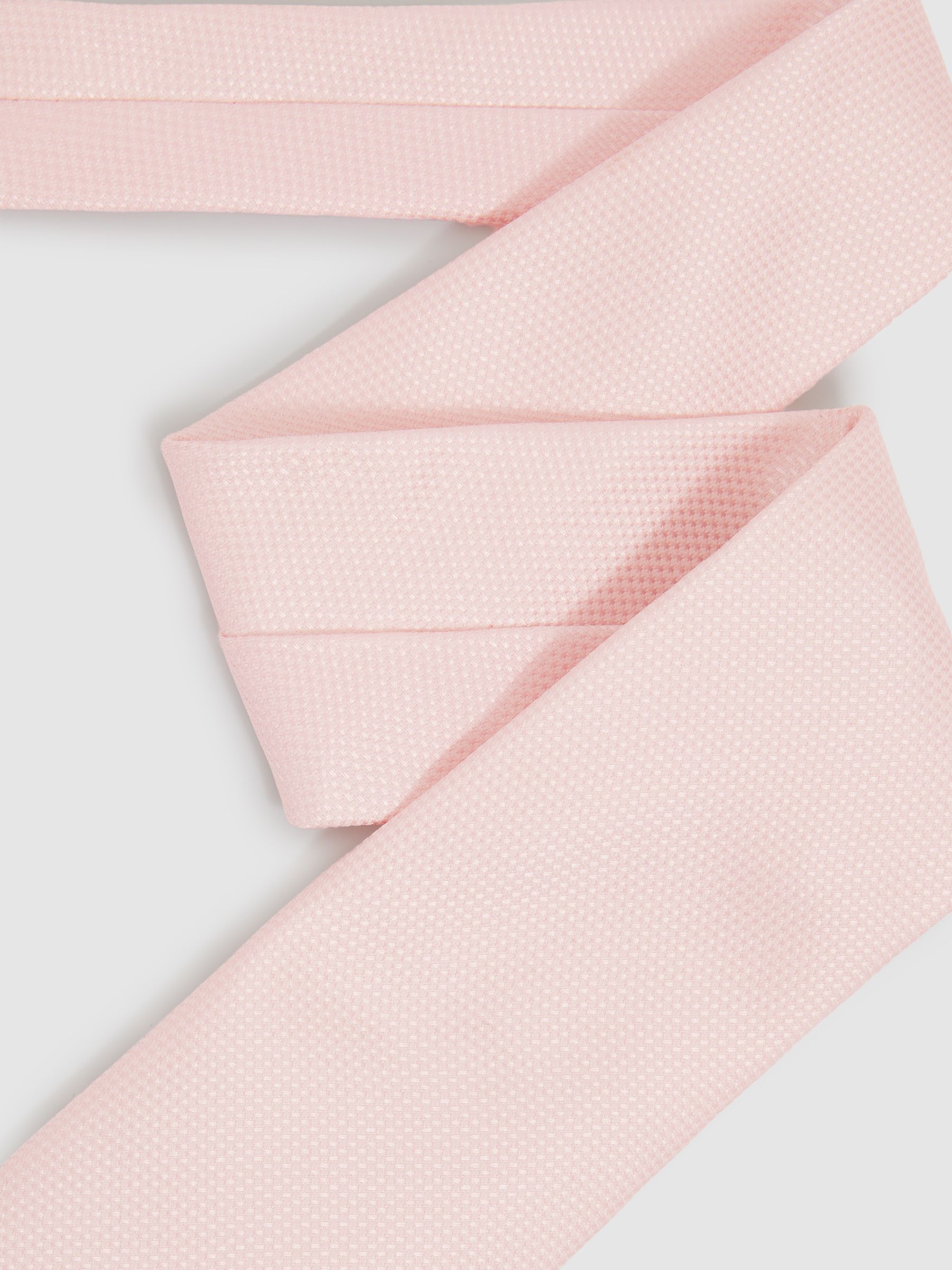 Textured Silk Blend Tie in Light Pink - image 3
