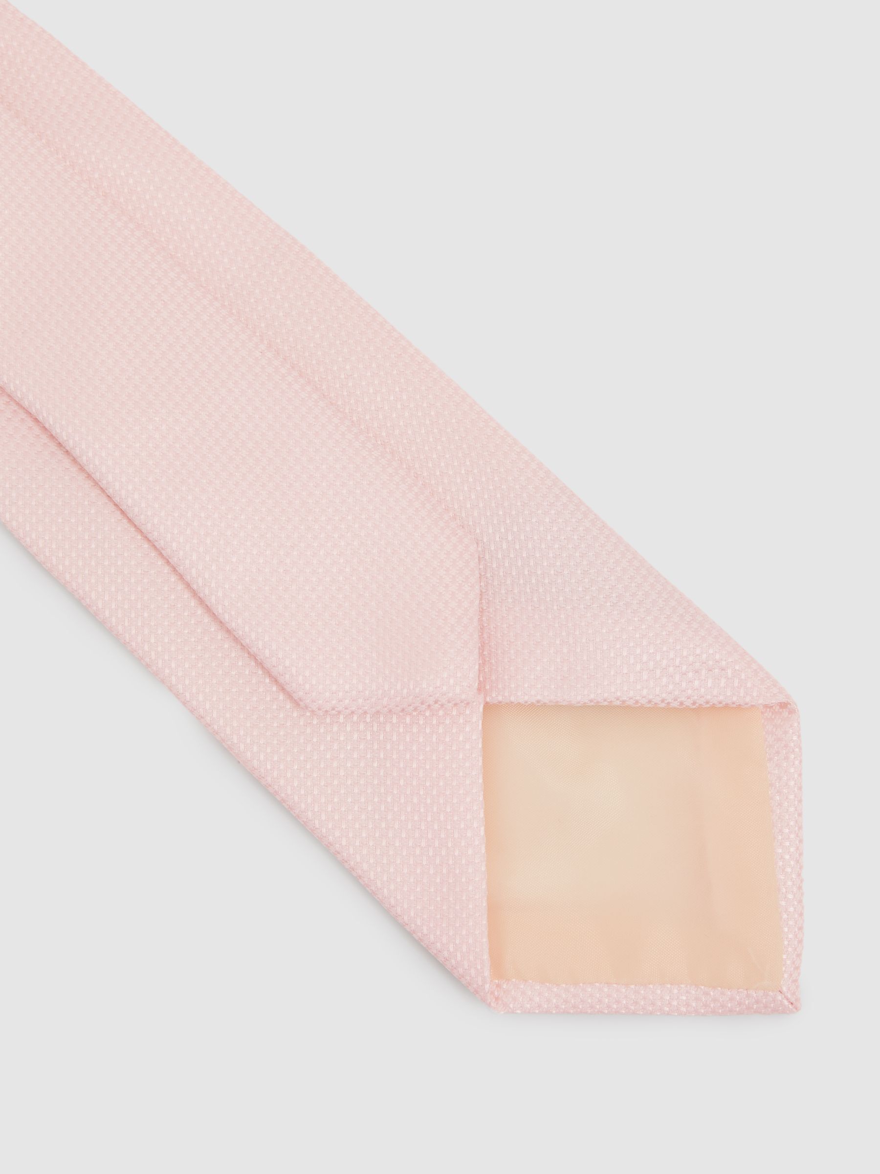 Textured Silk Blend Tie in Light Pink - Image 4 of 5