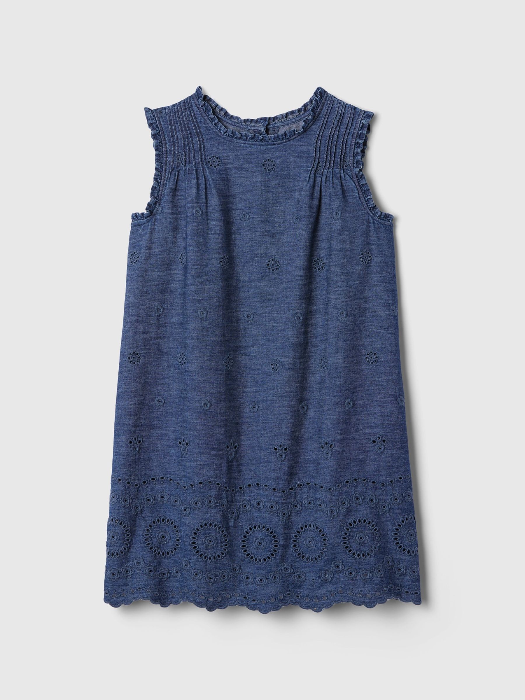 Blue DÔEN Eyelet Denim Dress (Kids) - Image 4 of 4