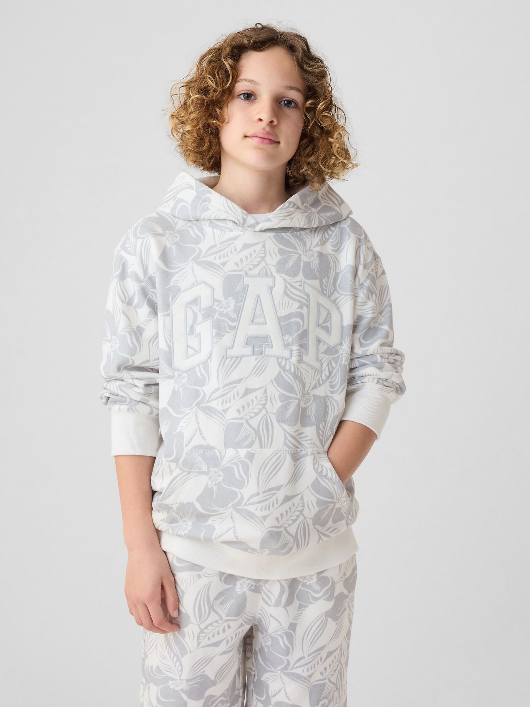 White Oversized Logo Print Hoodie (4-13yrs) - Image 1 of 5