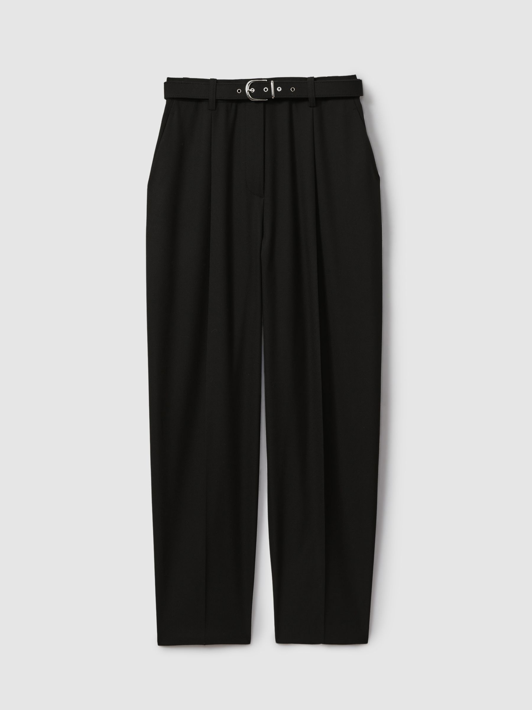 Petite Tapered Belted Trousers in Black - Image 2 of 7