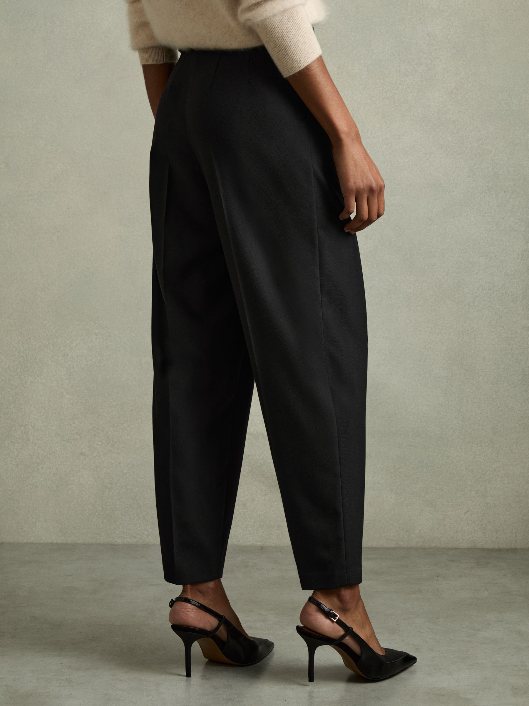 Petite Tapered Belted Trousers in Black - Image 5 of 7
