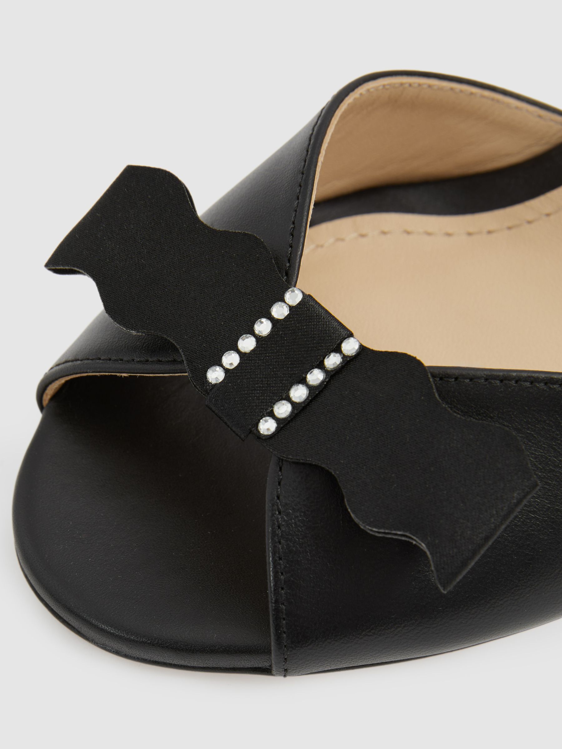 Camilla Elphick Black Leather Open-Toe Heels - Image 4 of 4