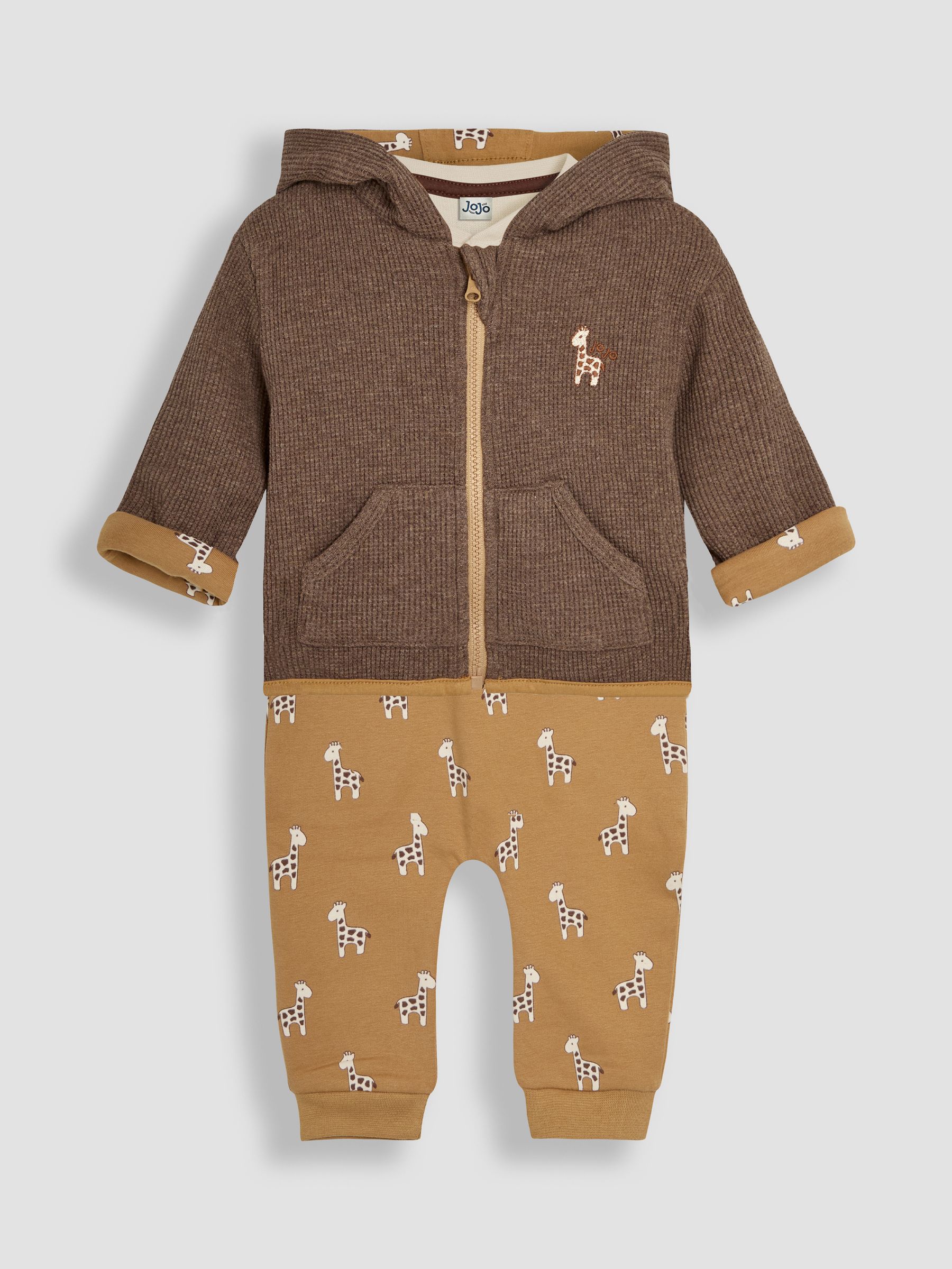 Brown Baby Giraffe Hooded Set 3 Piece - Image 1 of 10