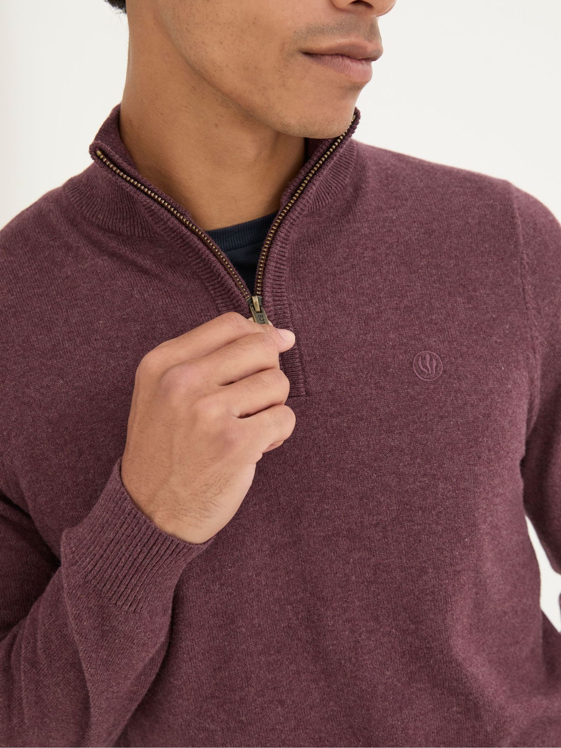 Rye Burgundy Red Half-Neck Jumper - Image 4 of 6