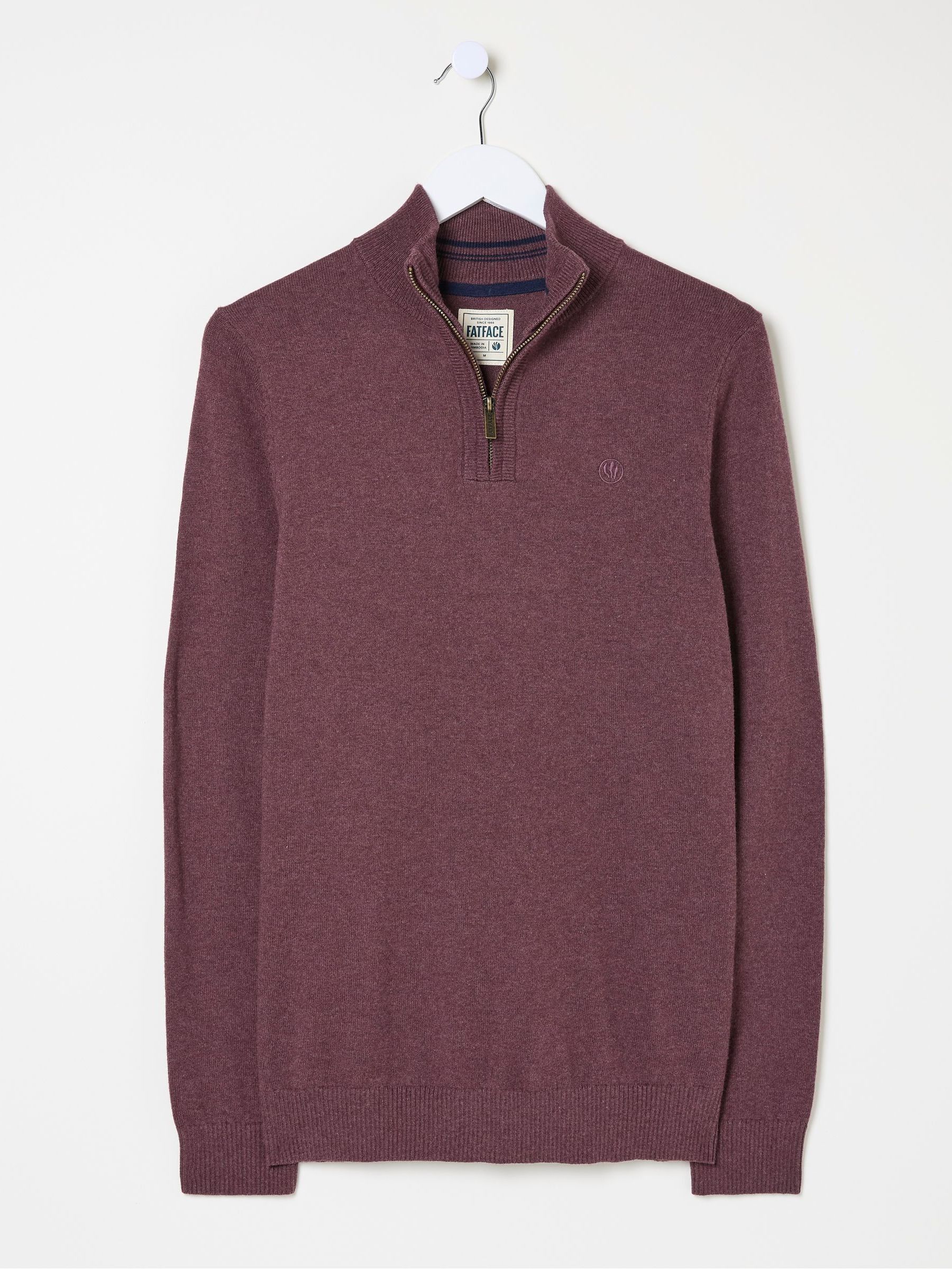 Rye Burgundy Red Half-Neck Jumper - Image 6 of 6