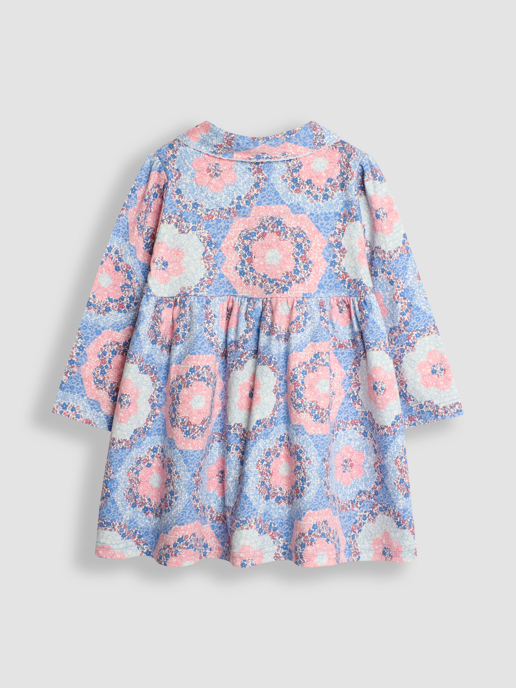 Pink Patchwork Floral Peter Pan Dress - Image 2 of 3