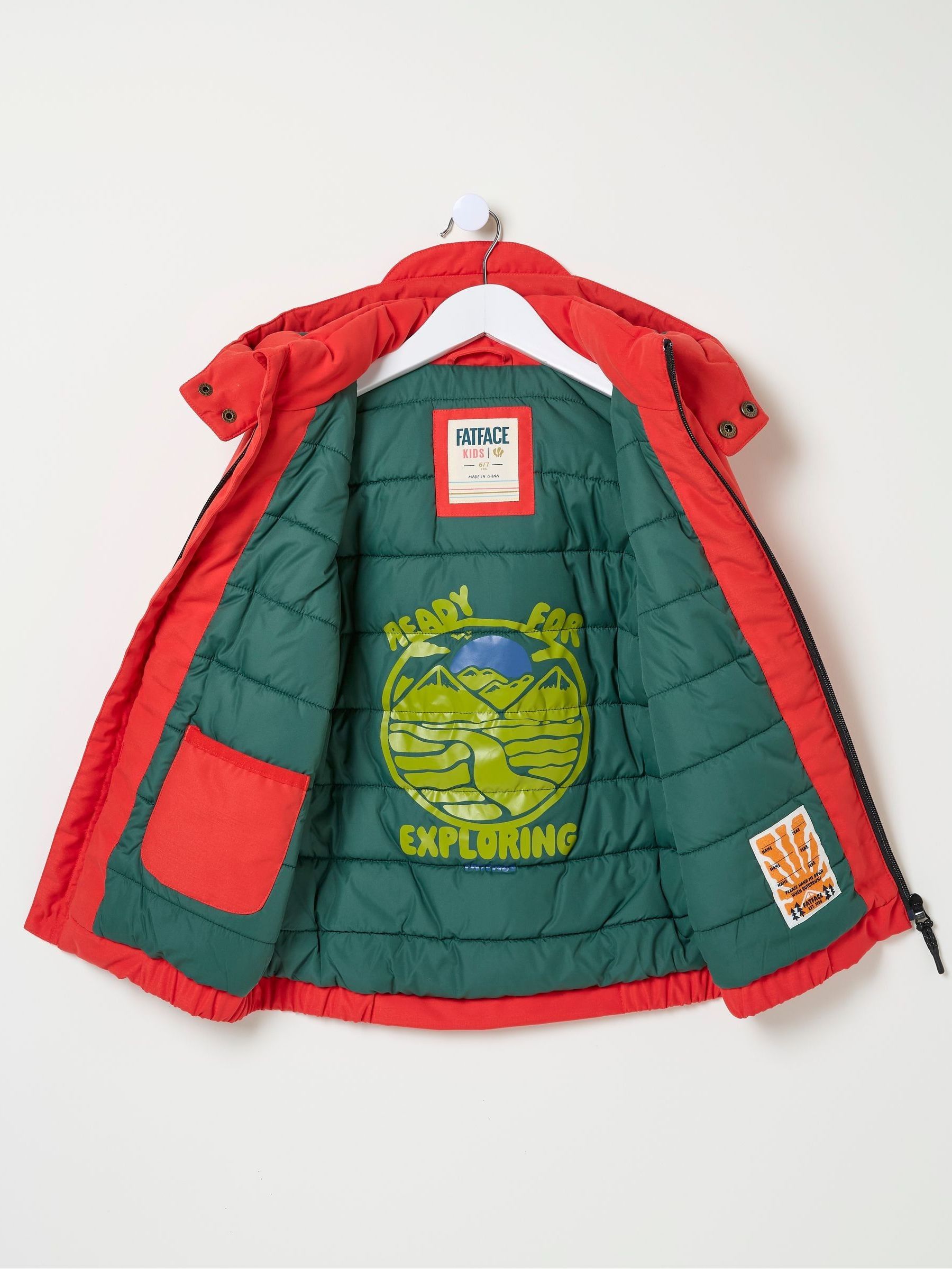 Archie Red Hooded Padded Jacket - Image 2 of 2