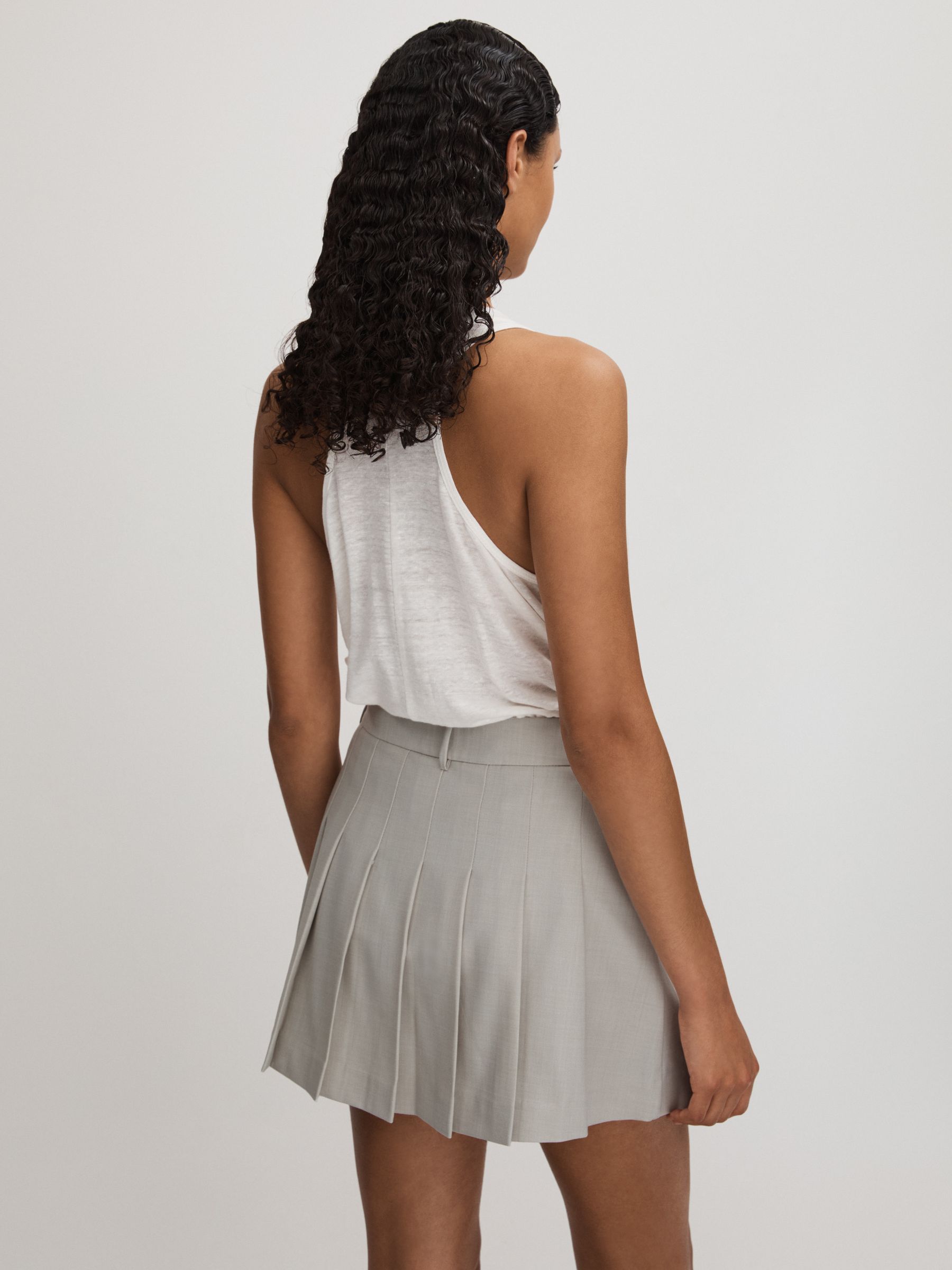 Hallie Heather Grey Anna Quan Pleated Mini Skirt - Image 4 of 5