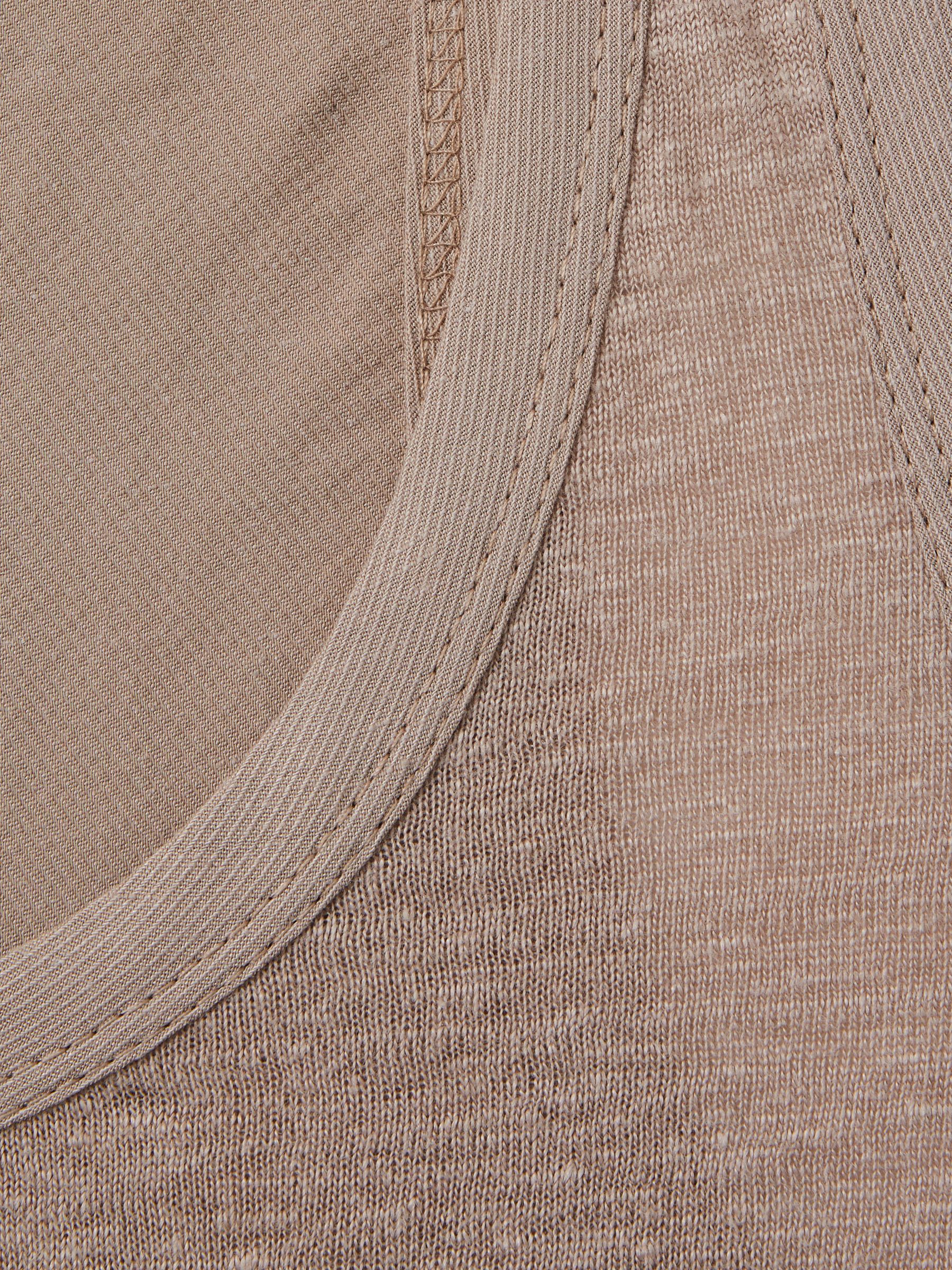 Linen Scoop Neck Vest in Mink - Image 6 of 6