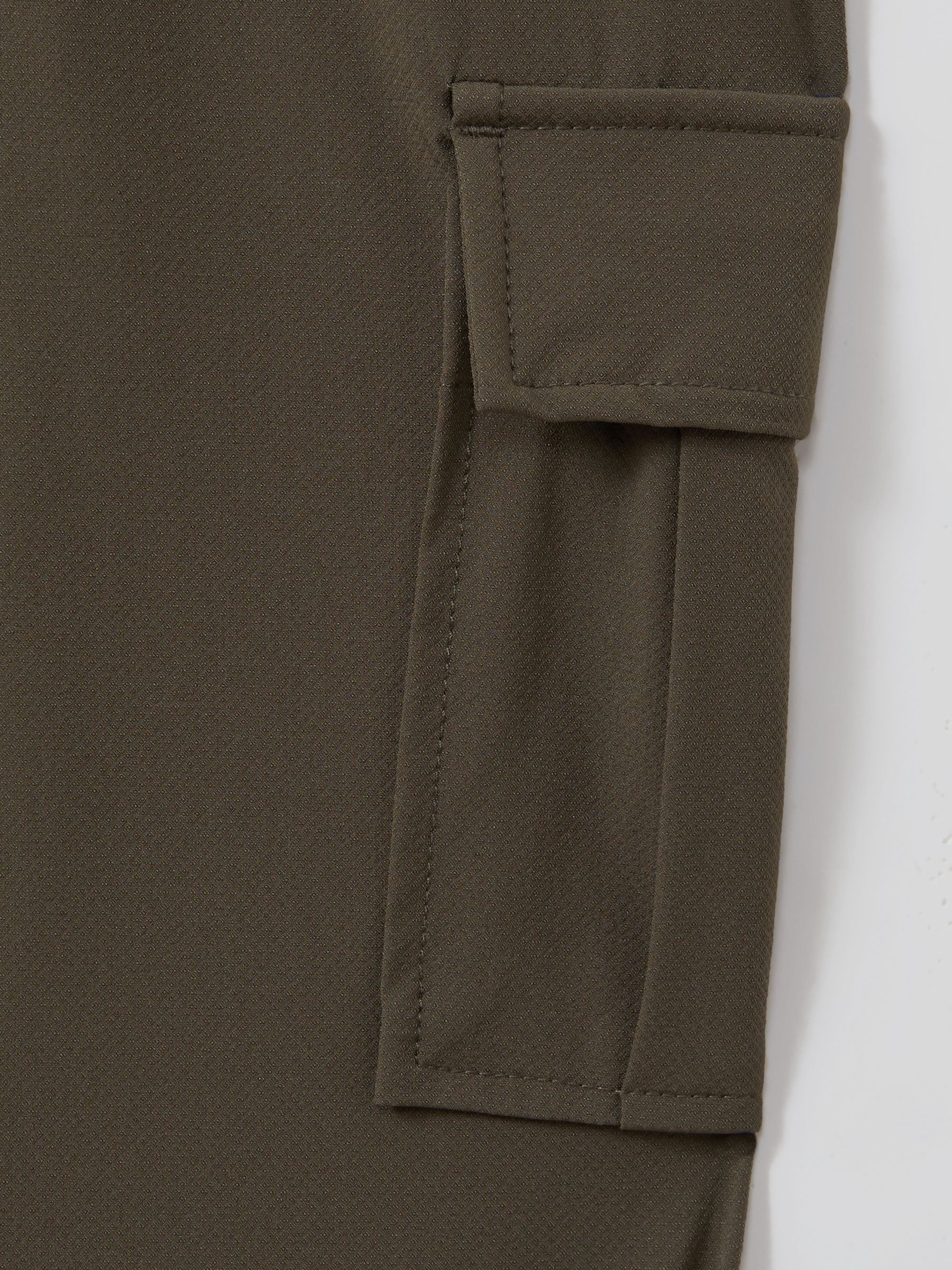 9-14 yrs Technical Drawstring Cuffed Cargo Trousers in Khaki Green - Image 4 of 4