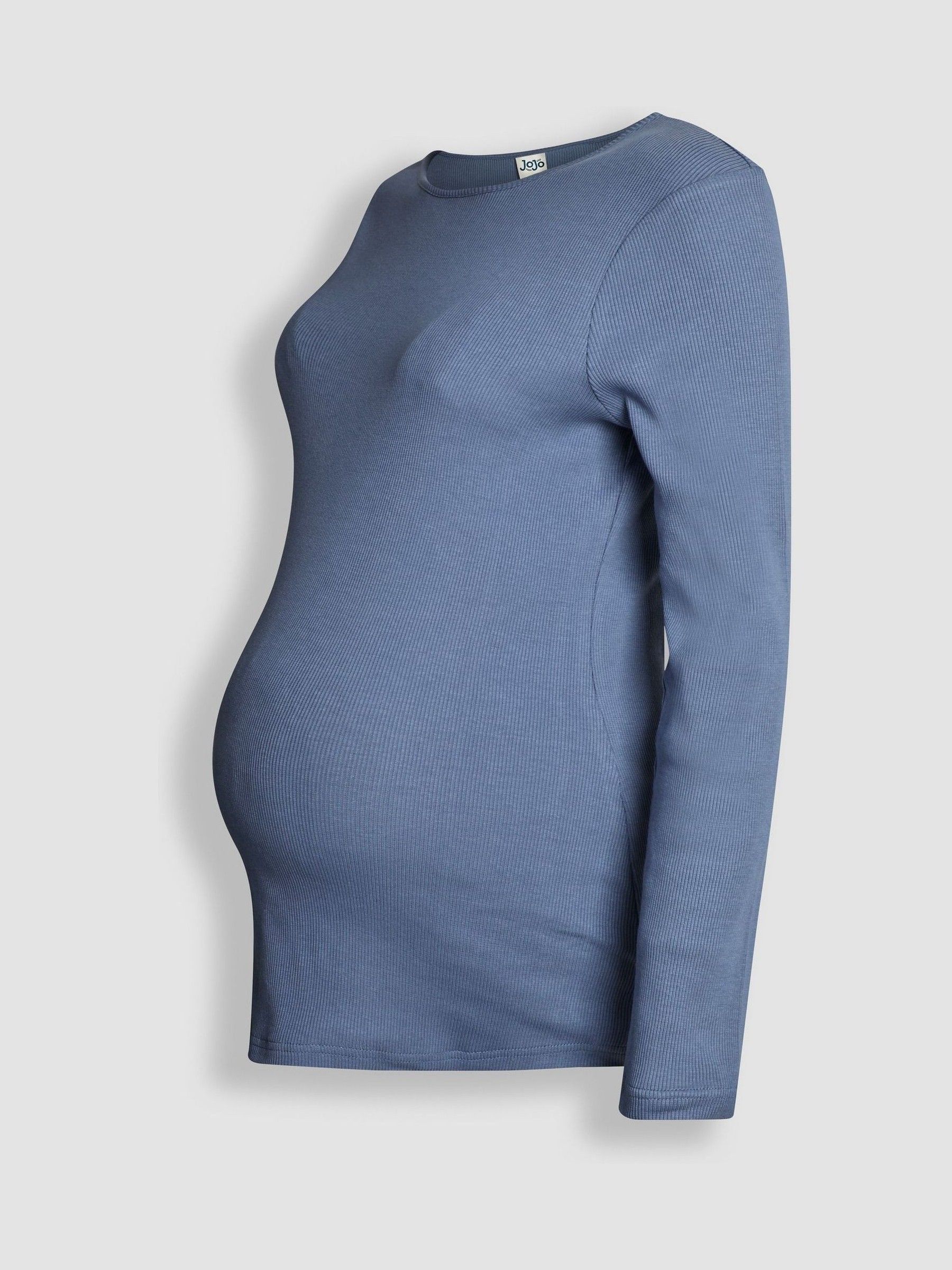 Marl Grey & Blue 2-Pack Ribbed Jersey Maternity Tops - Image 10 of 11