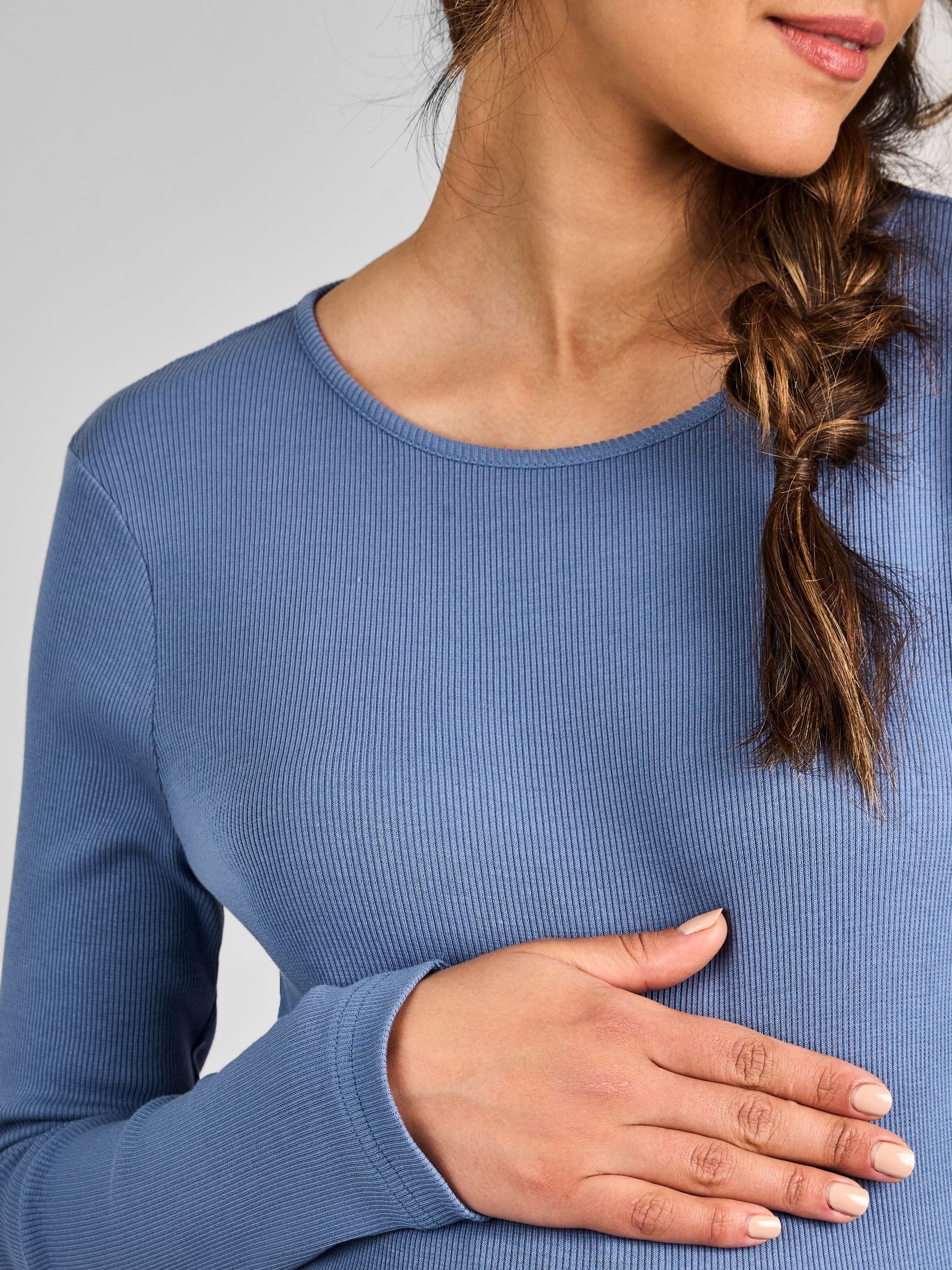 Marl Grey & Blue 2-Pack Ribbed Jersey Maternity Tops - Image 9 of 11