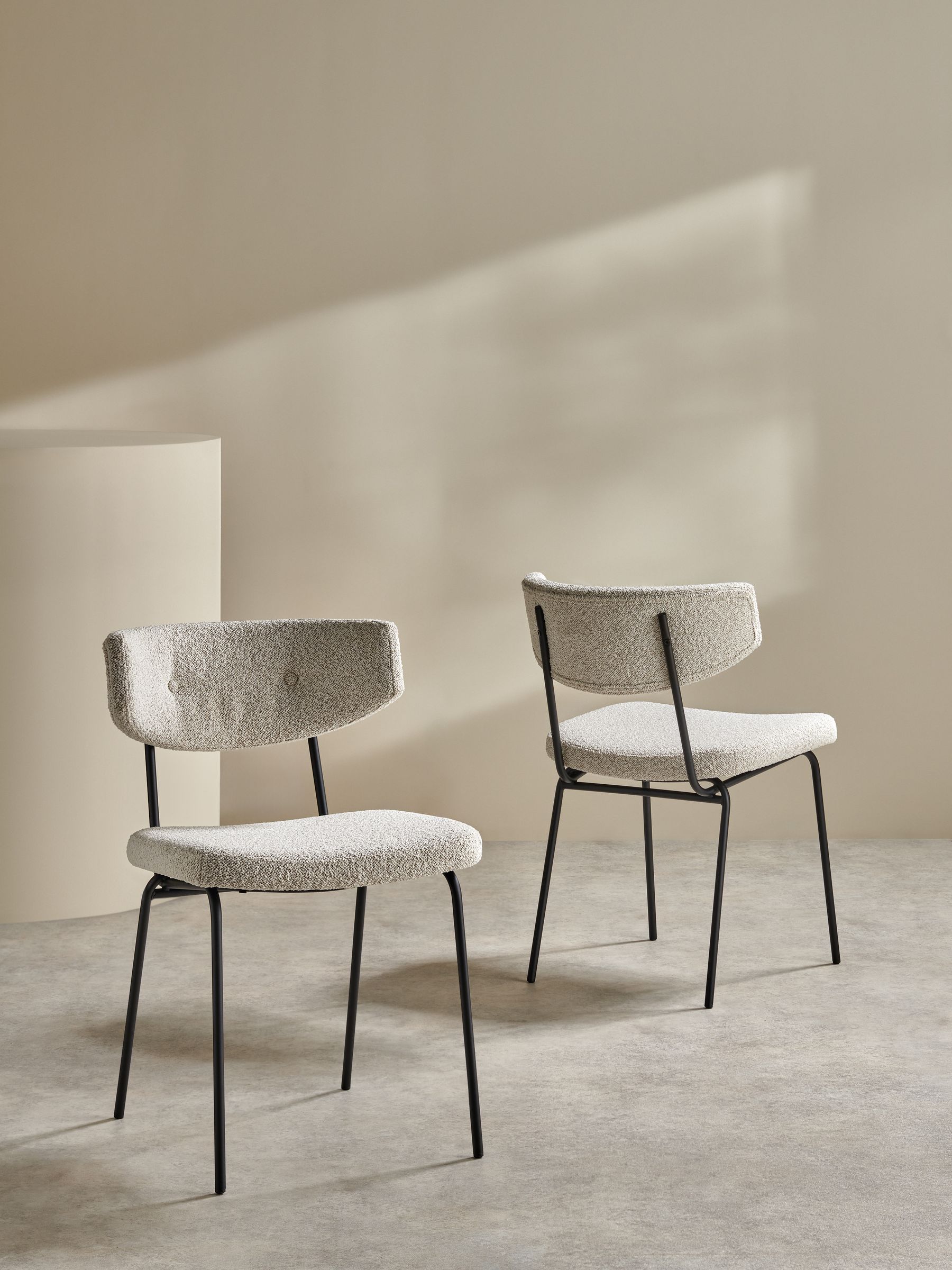 Set of 2 Halina Dining Chairs in White Boucle - Image 2 of 12