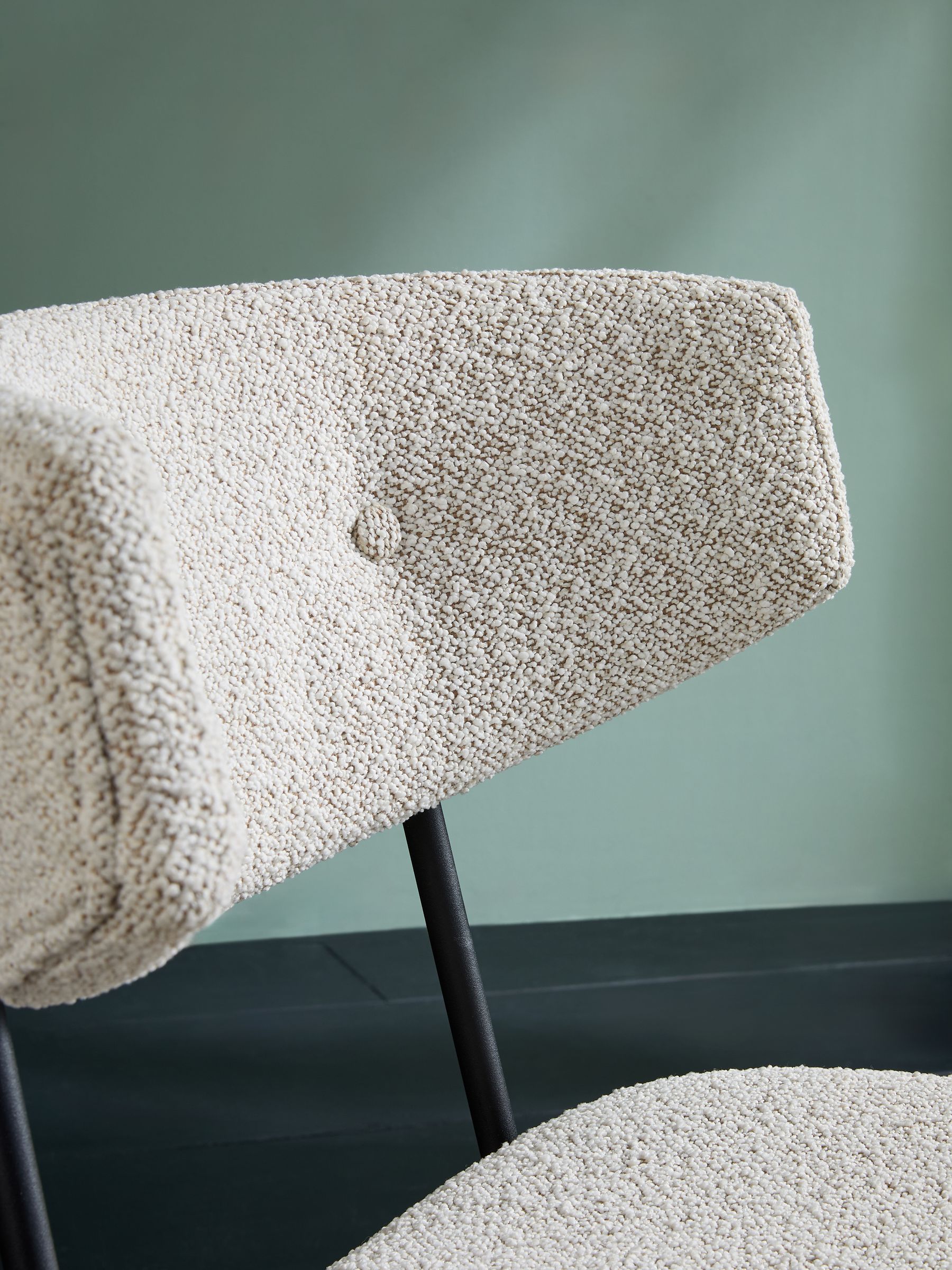 Set of 2 Halina Dining Chairs in White Boucle - Image 3 of 12