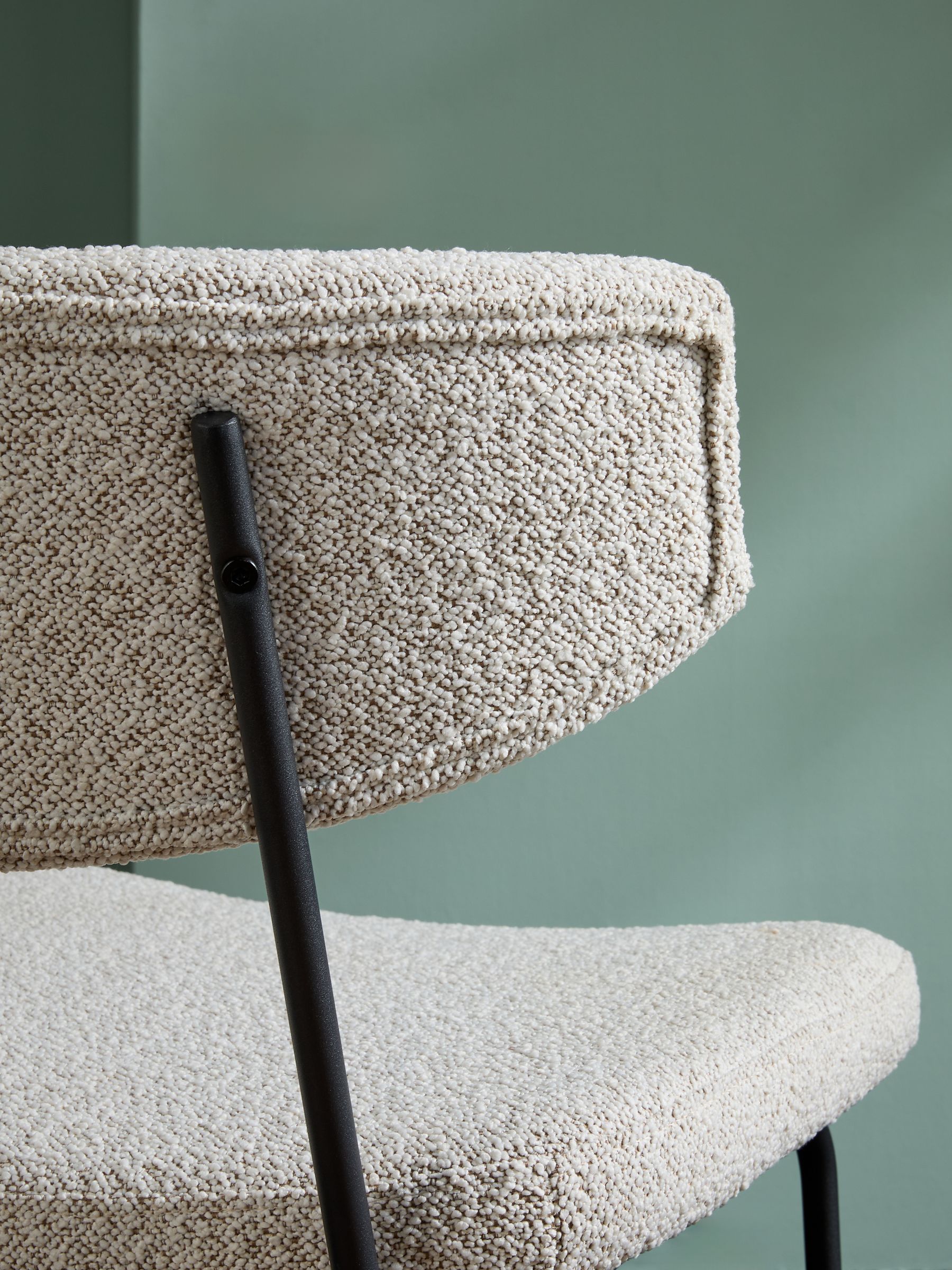 Set of 2 Halina Dining Chairs in White Boucle - Image 4 of 12