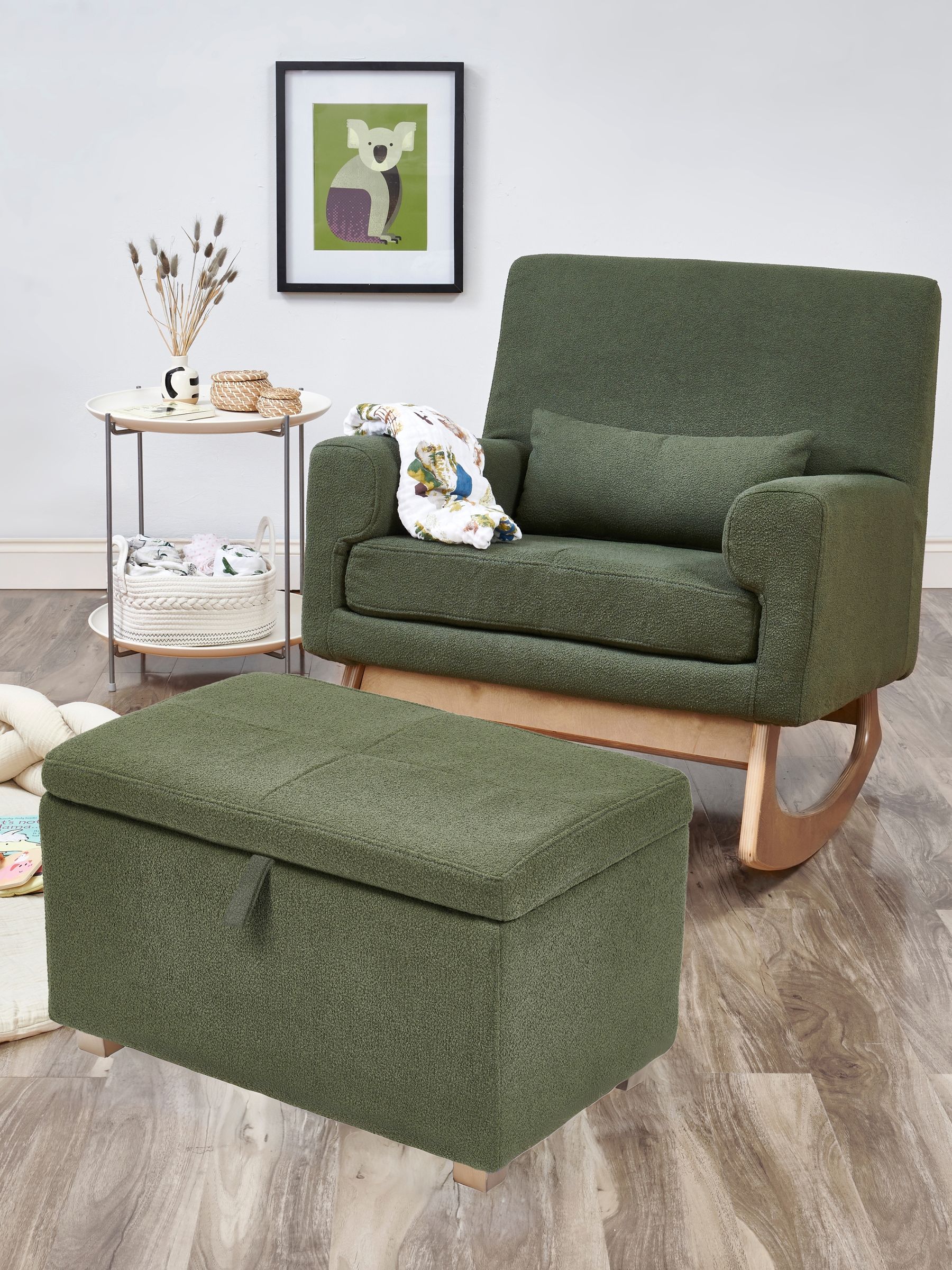 Gaia Baby Forest Green Nursing Rocking Chair with Footstool - Image 1 of 6