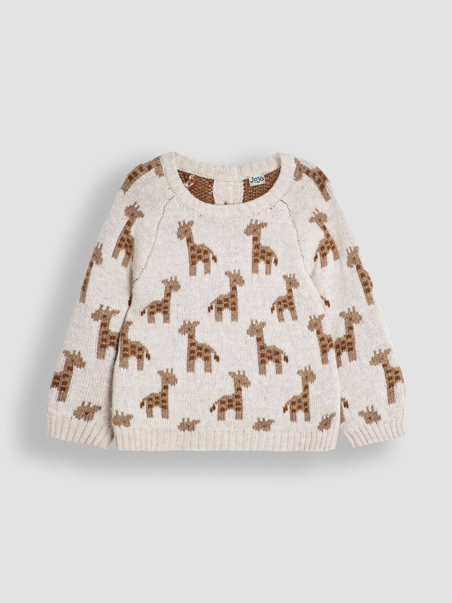 Natural Knitted Giraffe Jumper And Trouser Baby Set - Image 2 of 5