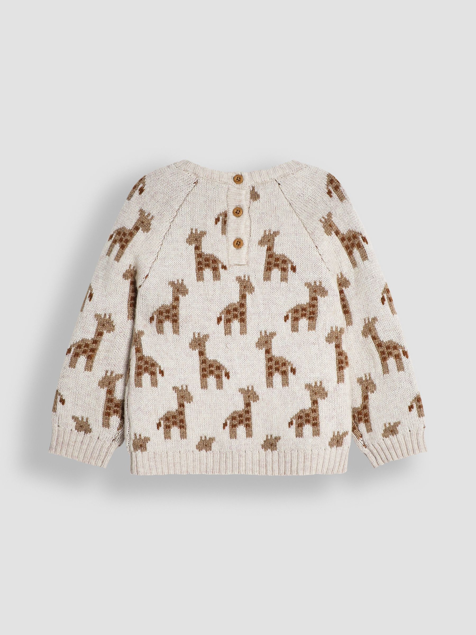 Natural Knitted Giraffe Jumper And Trouser Baby Set - Image 3 of 5