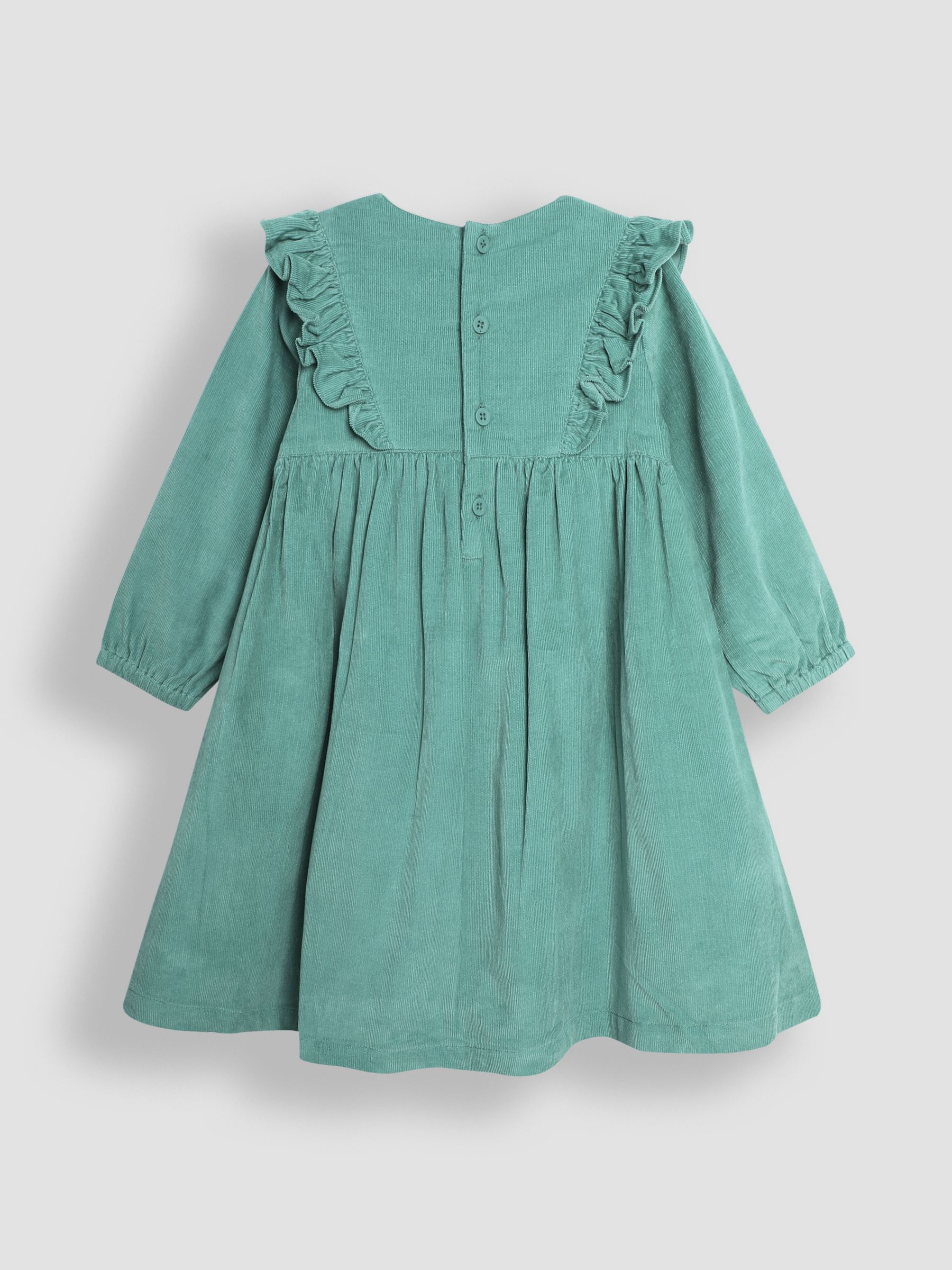 Green Cord Smocked Frill Party Dress - Image 2 of 4