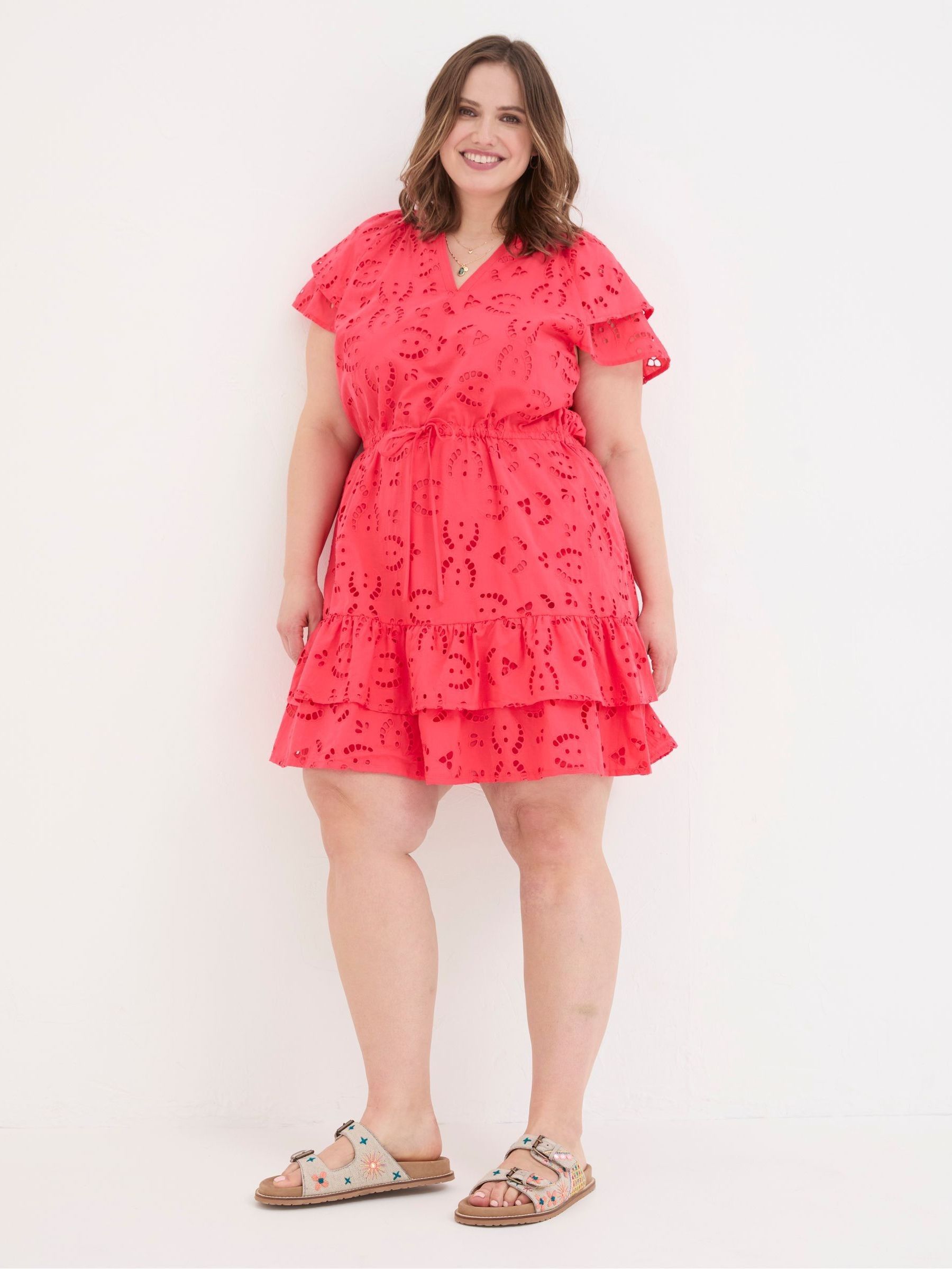 Brady Red Broderie Dress - Image 1 of 6