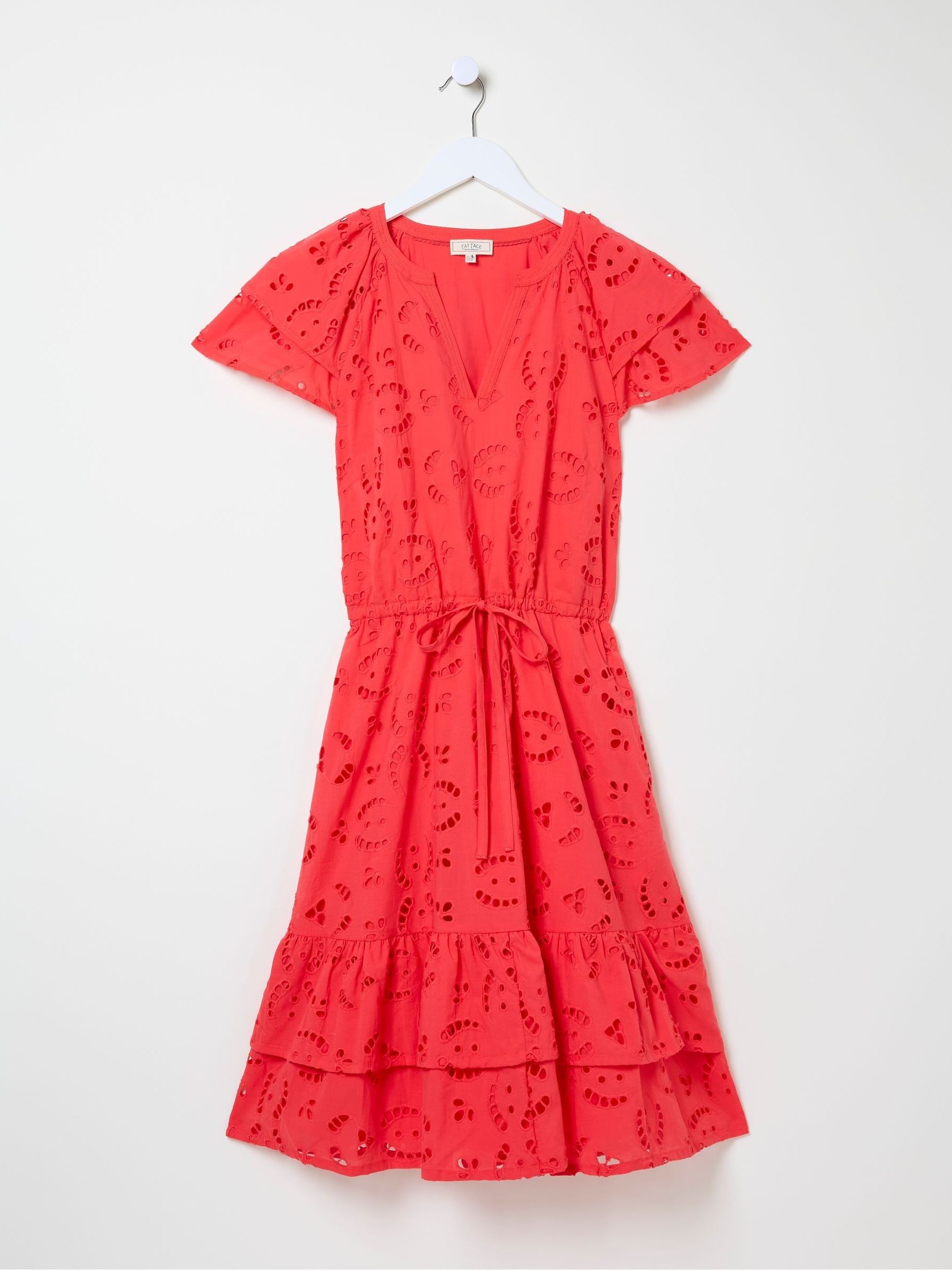 Brady Red Broderie Dress - Image 6 of 6