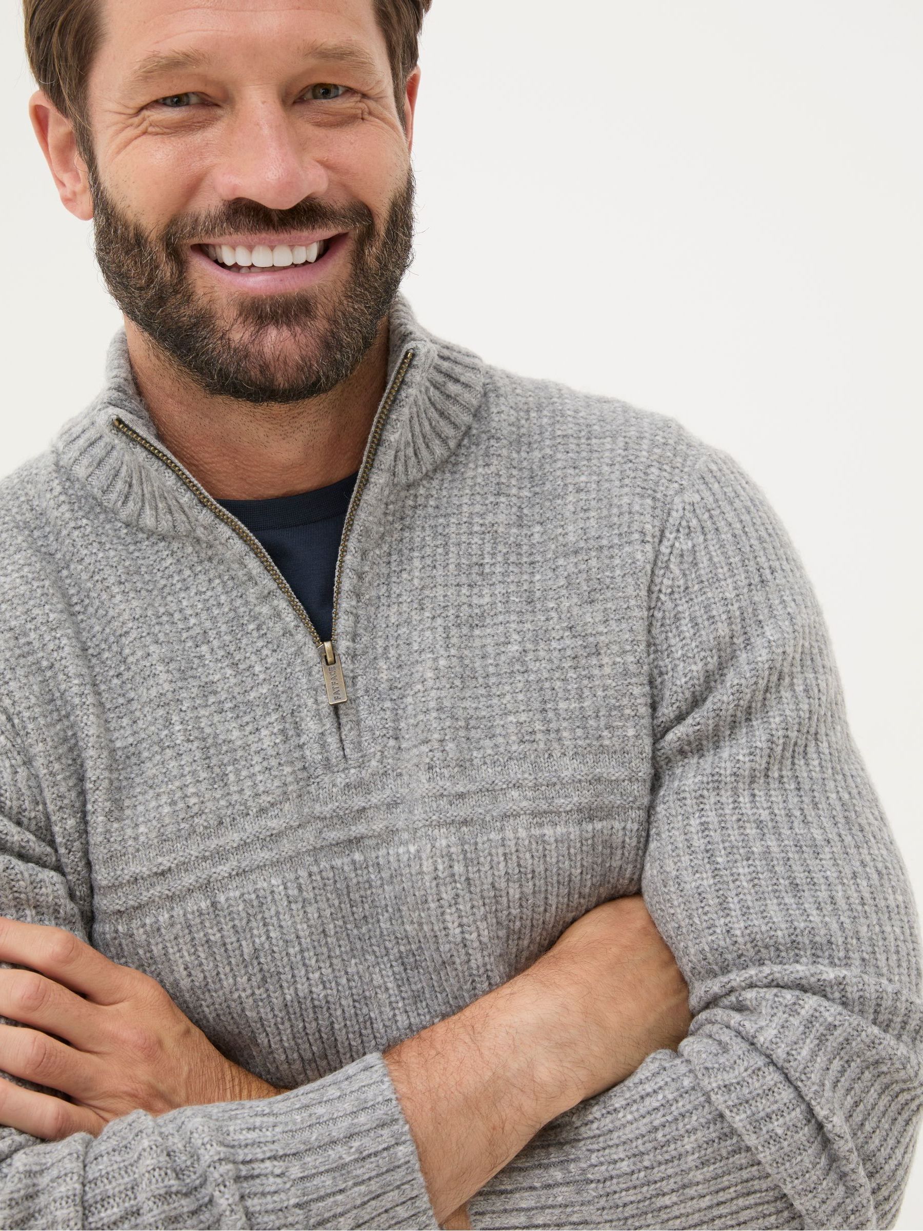 Calder Grey Half Neck Jumper - Image 4 of 5