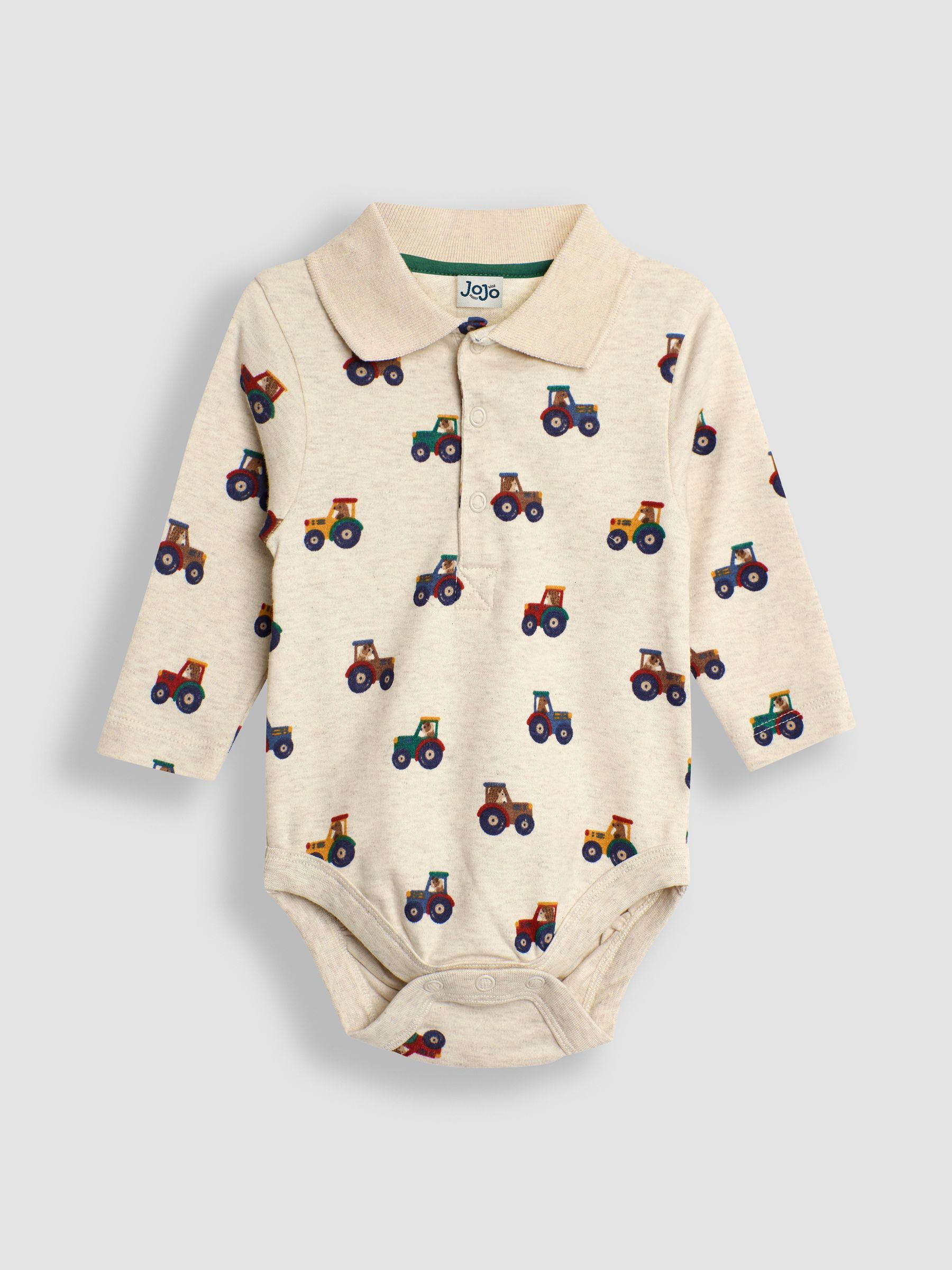 Natural Tractor Print Polo Shirt Body - Image 1 of 3
