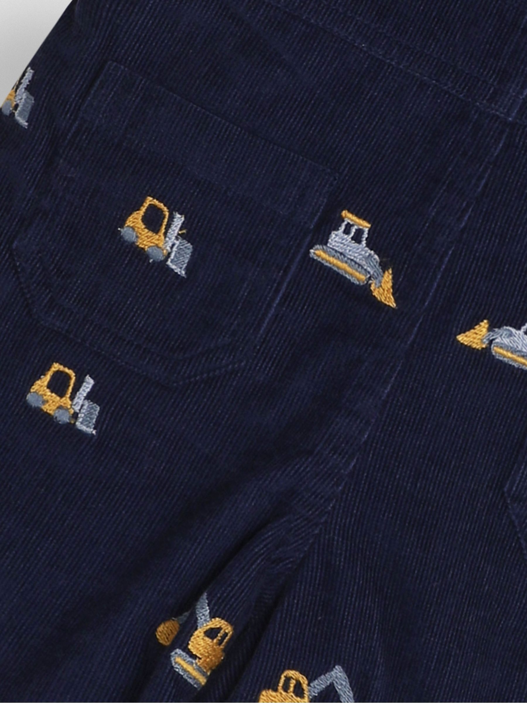 Navy Blue Construction Embroidered Cord Dungarees - Image 3 of 3