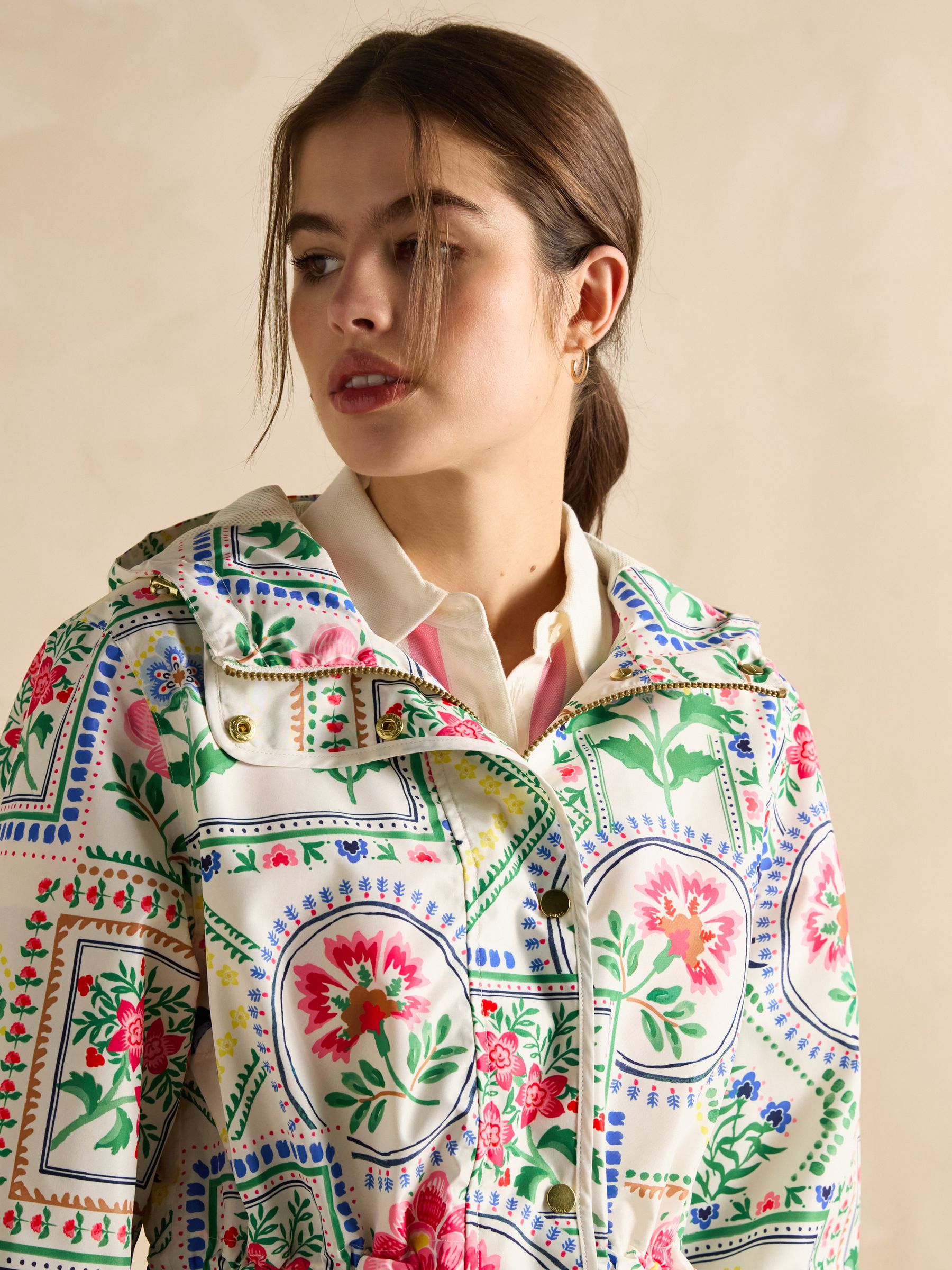 Holt Floral Packable Waterproof Raincoat with Hood - Image 6 of 10