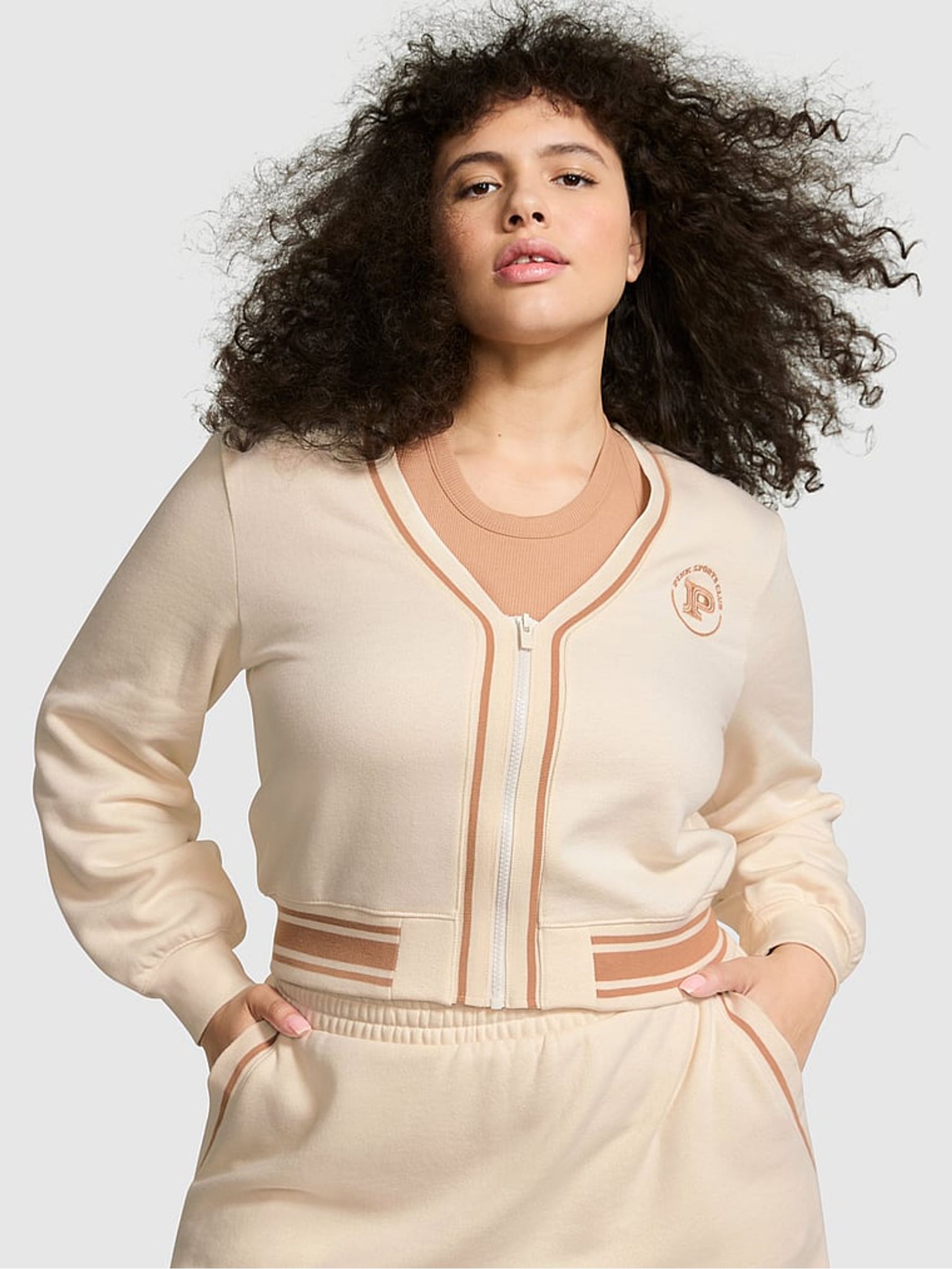 White Shell Fleece Cardigan - Image 1 of 3