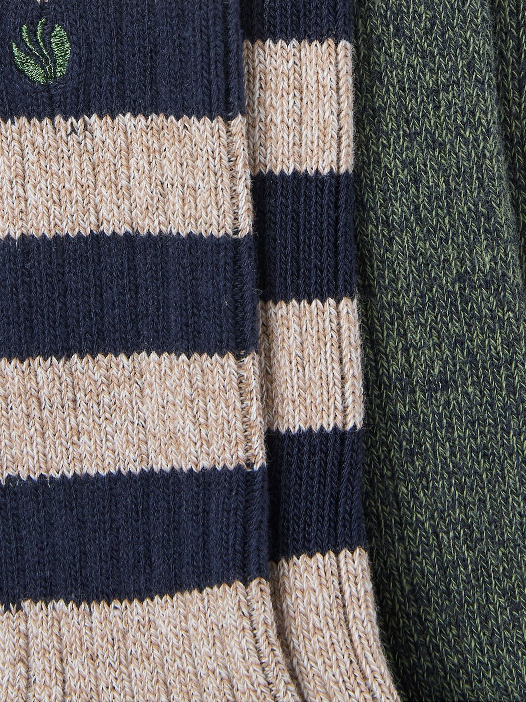 Nathan Khaki Green Socks 2 Pack - Image 2 of 2 Nathan Khaki Green Socks 2 Pack - Image 2 of 2