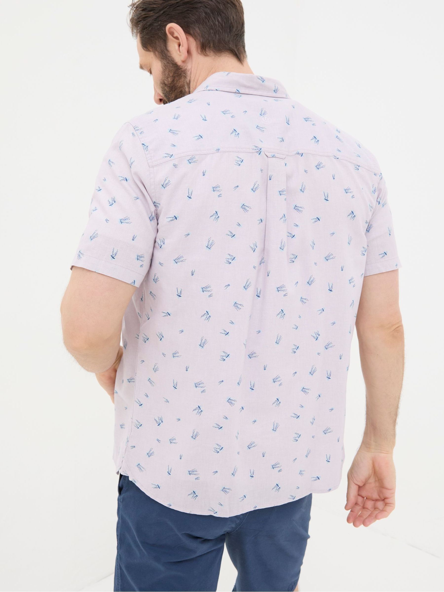 Purple Short Sleeve Jellyfish Print Shirt - Image 3 of 5