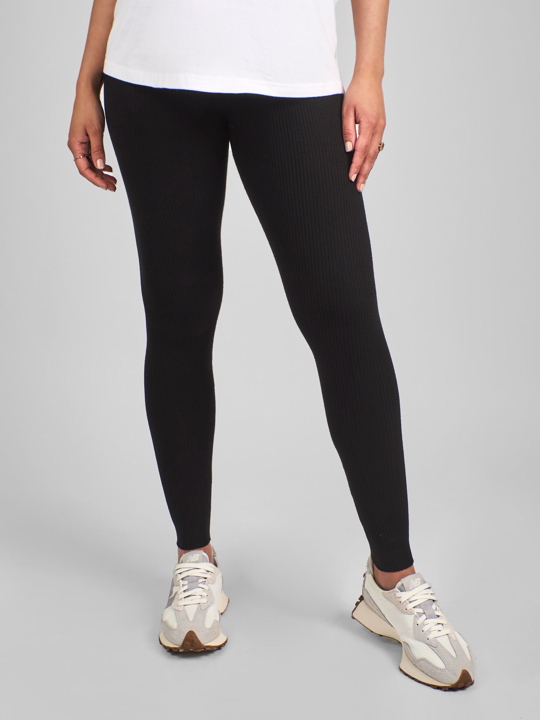 Black Maternity Knitted Rib Leggings - Image 1 of 4