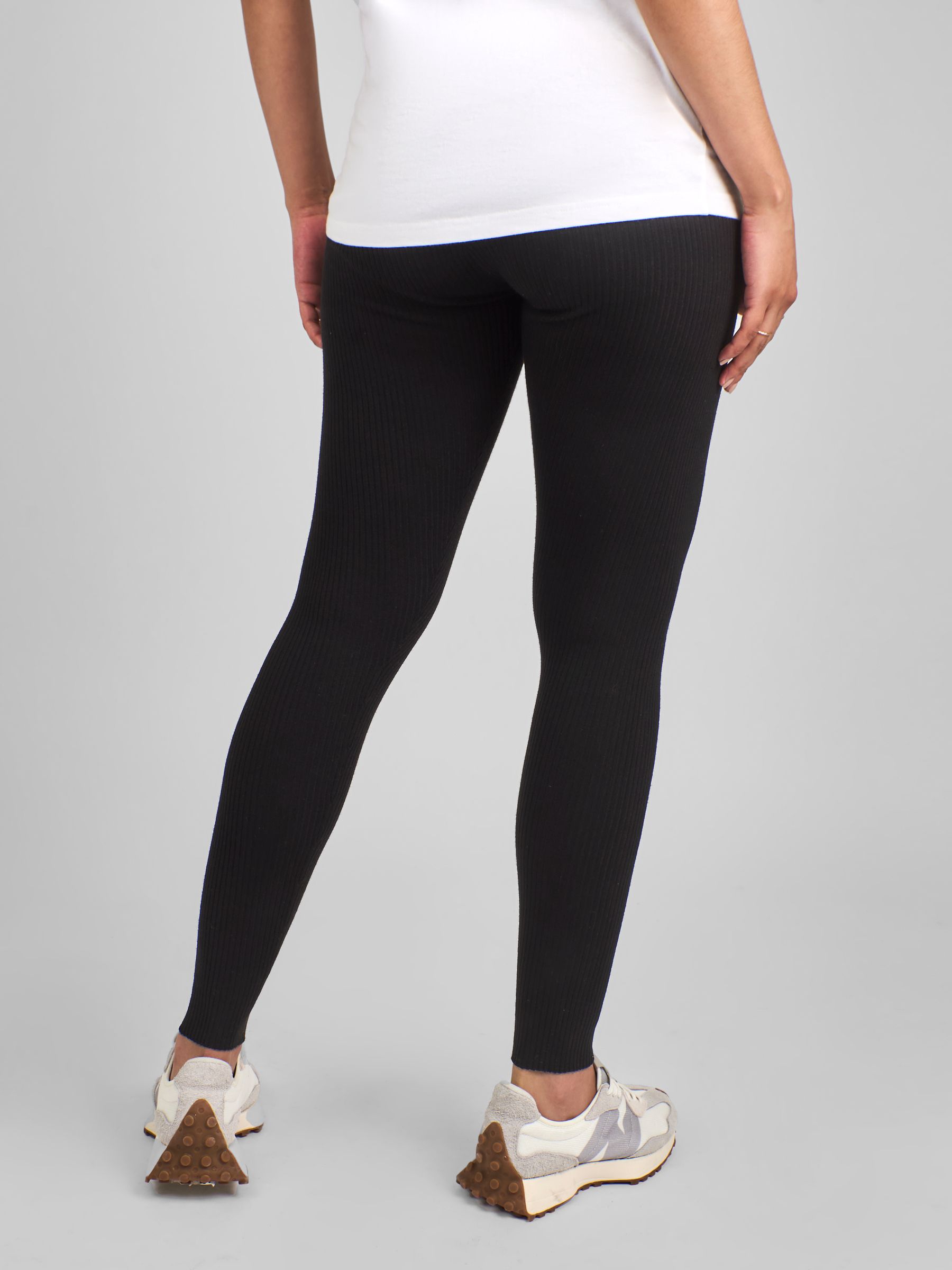 Black Maternity Knitted Rib Leggings - Image 2 of 4