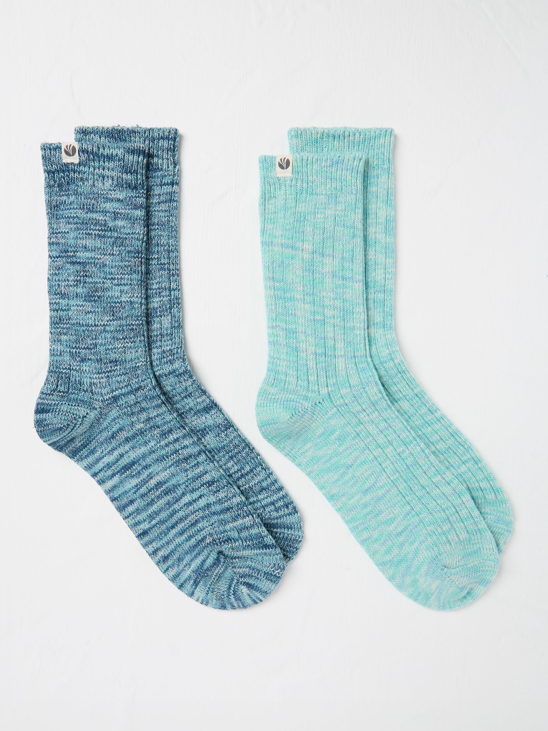 Blue Space Dye Socks 2 Pack - Image 1 of 2 Blue Space Dye Socks 2 Pack - Image 1 of 2