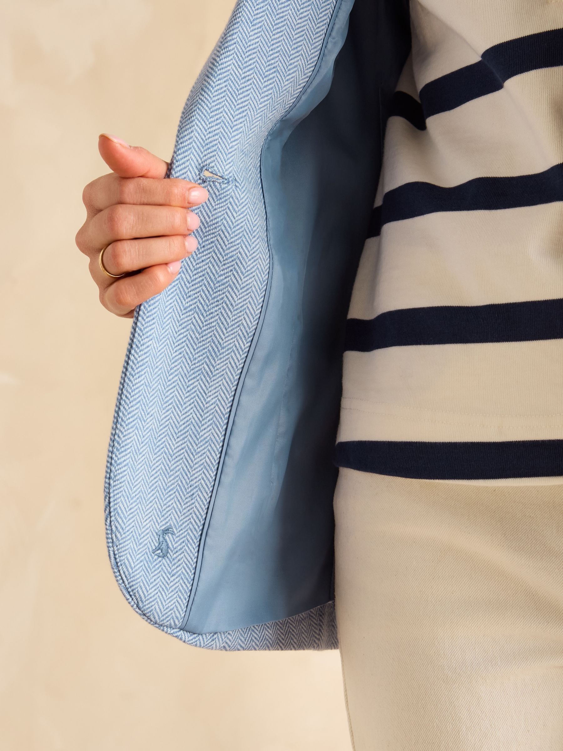 Albury Blue Cotton Blazer - Image 11 of 12