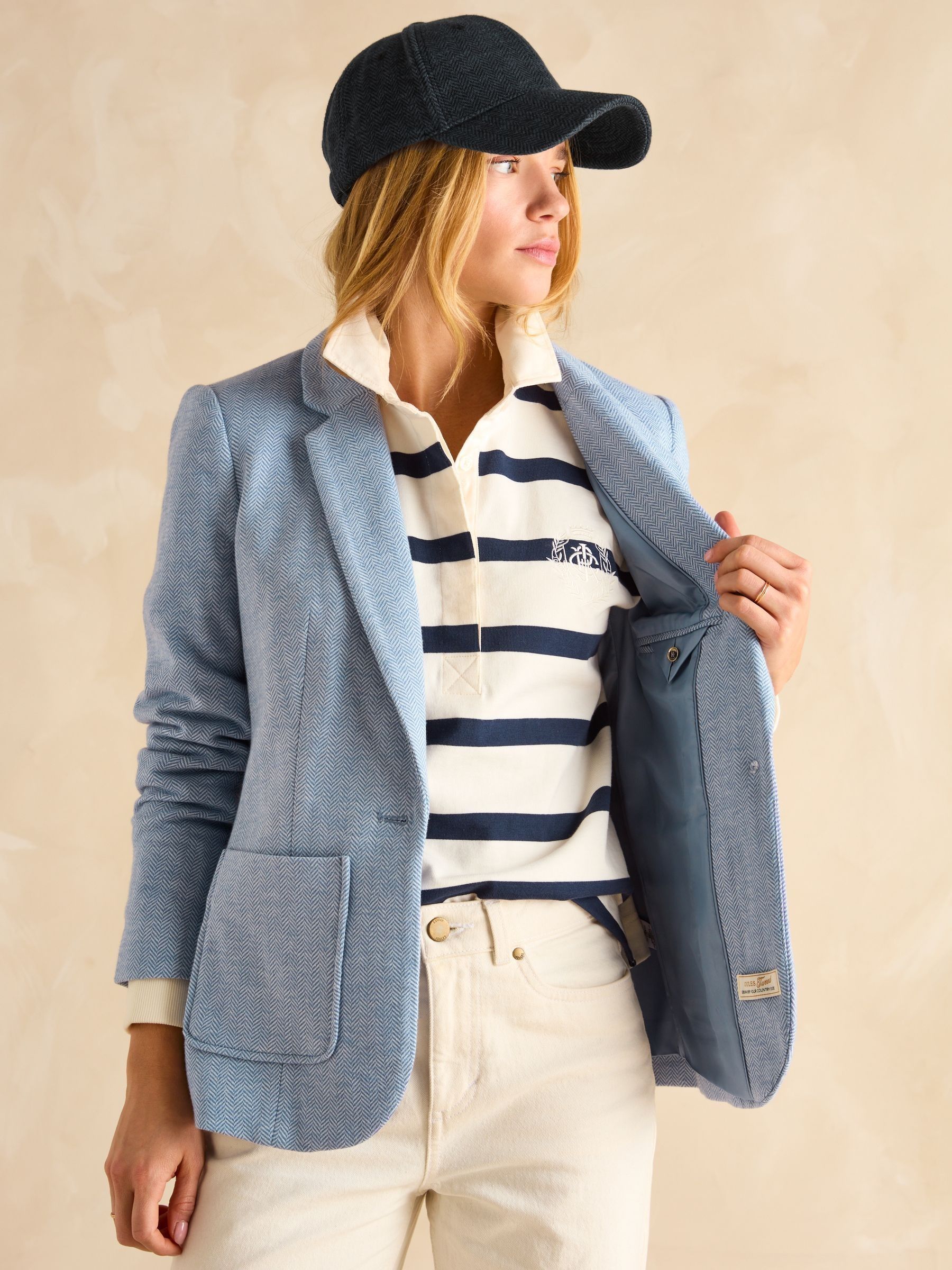 Albury Blue Cotton Blazer - Image 5 of 12