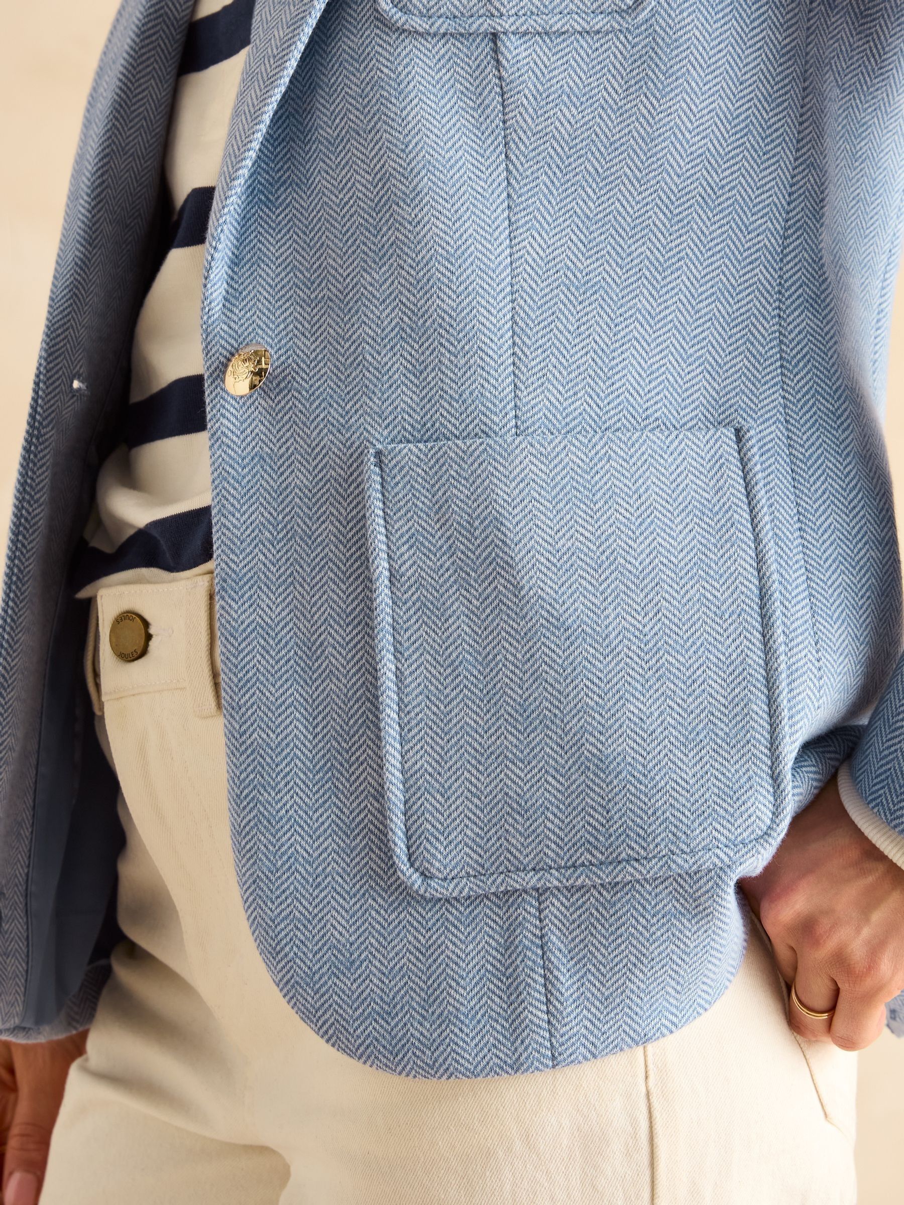 Albury Blue Cotton Blazer - Image 6 of 12