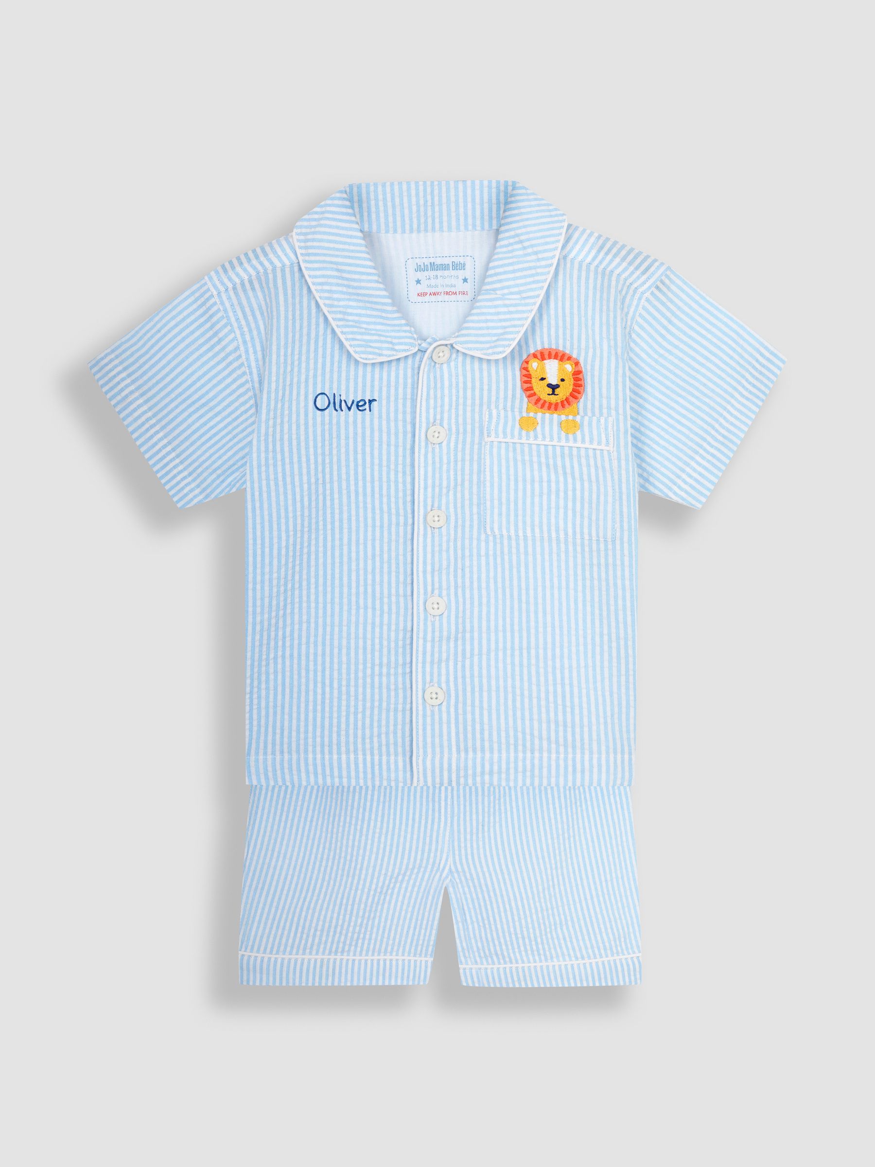 Blue Personalised Woven Pyjamas - Image 1 of 6