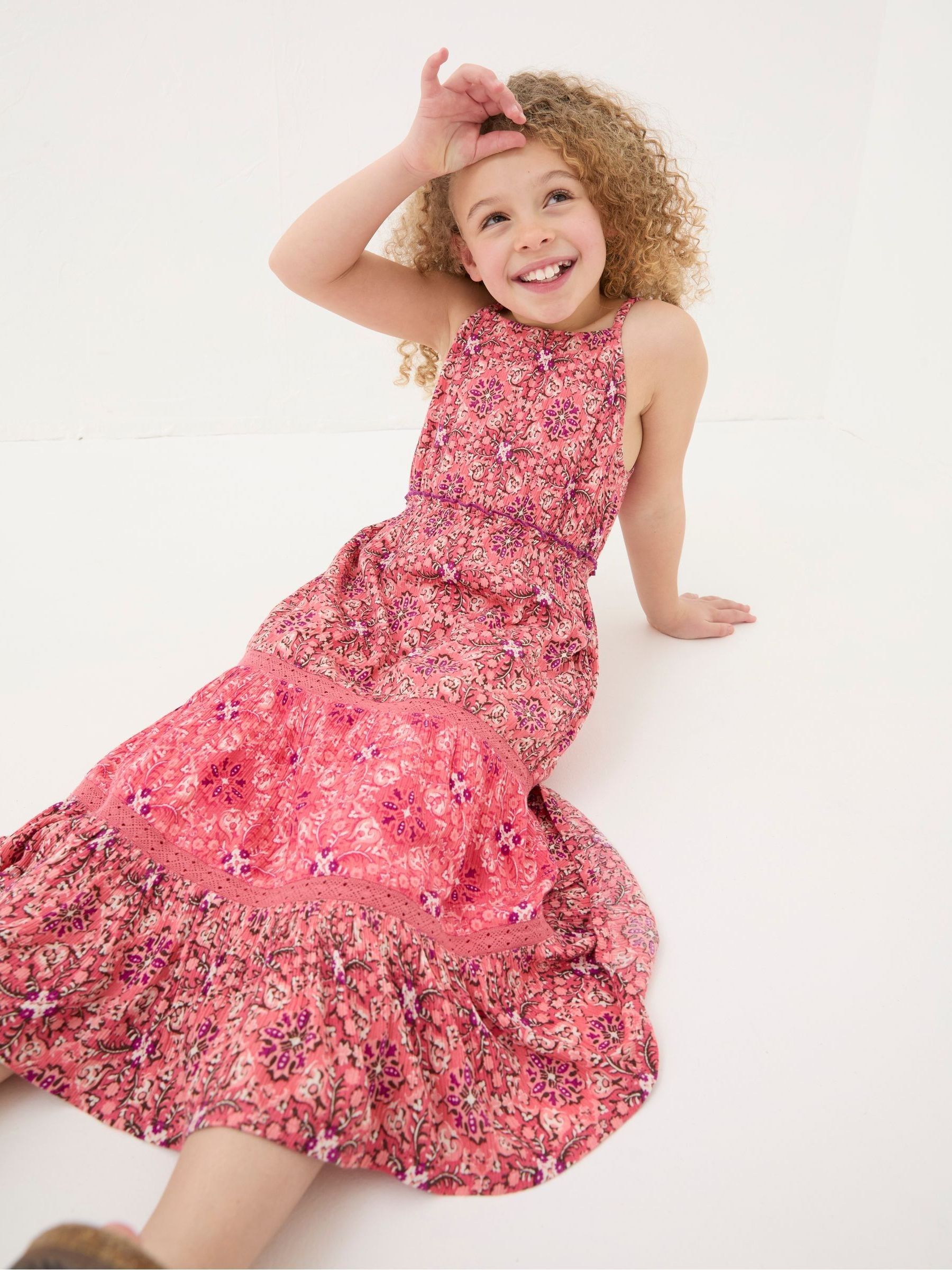 Myla Pink Geo Midi Dress - Image 2 of 4