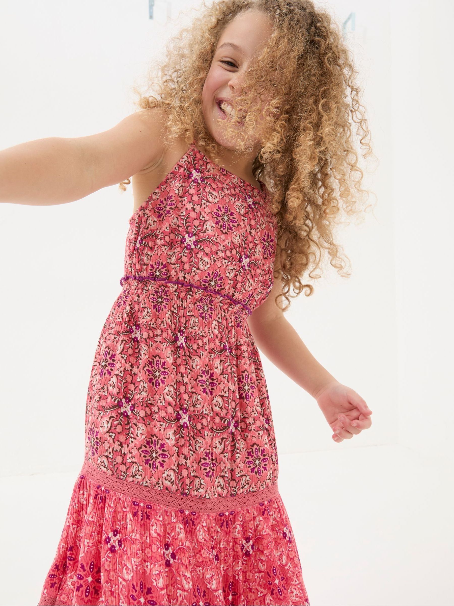 Myla Pink Geo Midi Dress - Image 3 of 4