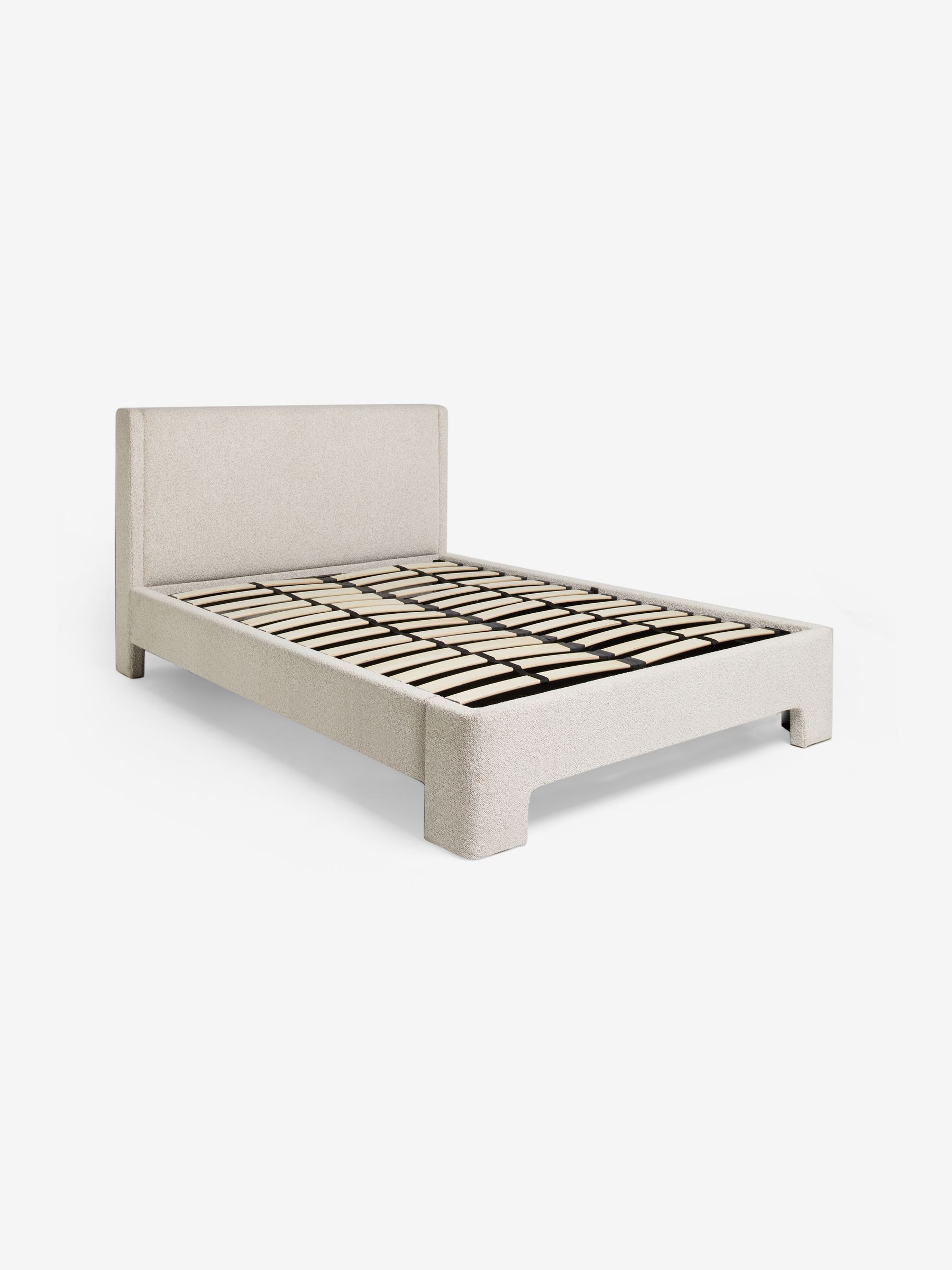 Bed Leonora Ottoman Storage Bed in Off White Boucle in Pax Boucle Off White - Image 4 of 5