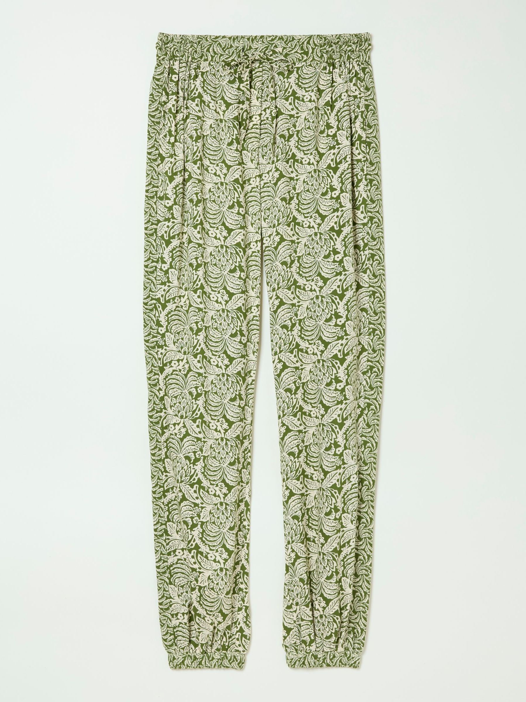 Lyme Green Damask Floral Cuffed Trousers - Image 4 of 4