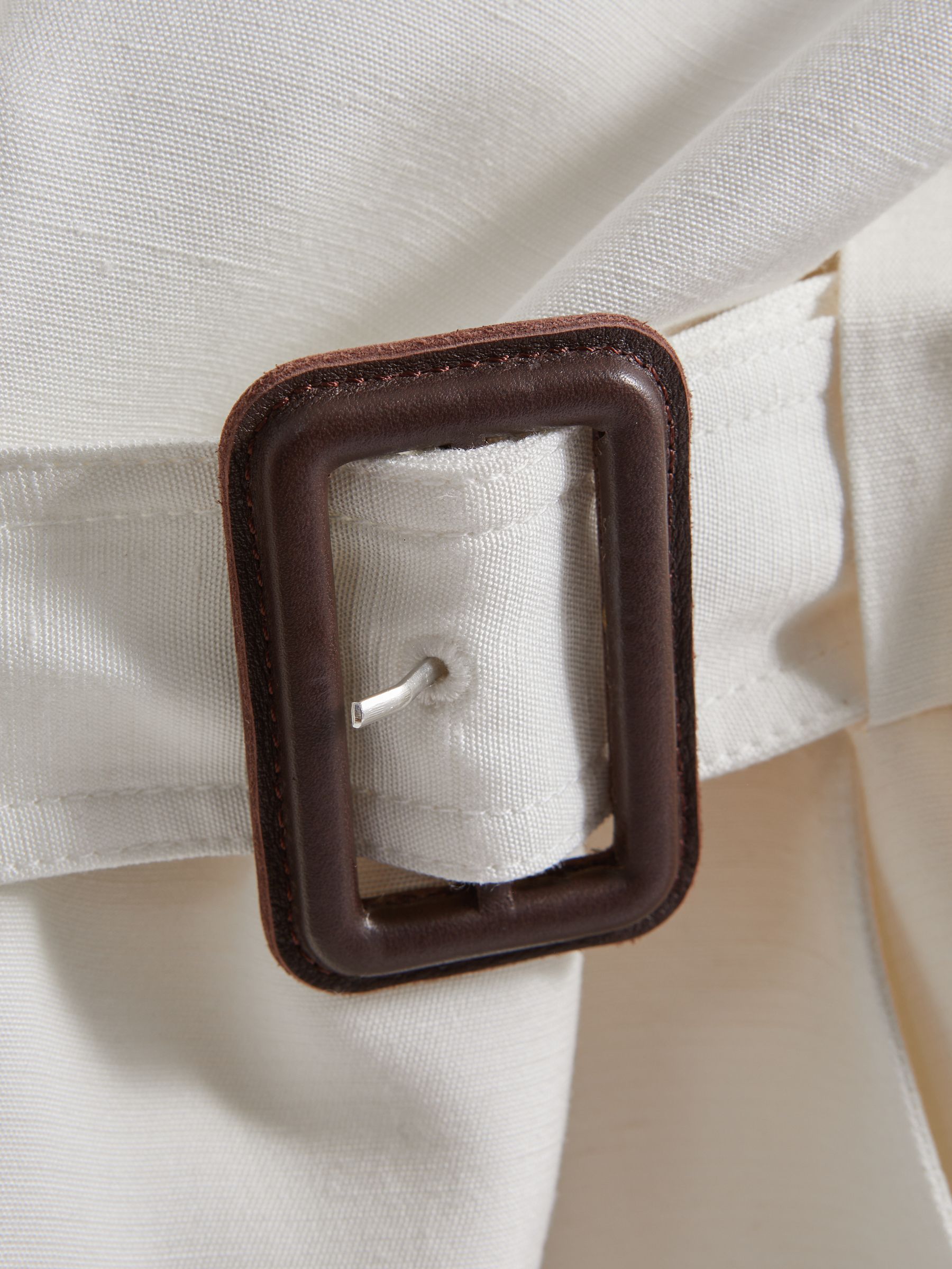 Atelier Italian Textured Wrap Dress with Silk in Off White - Image 6 of 6