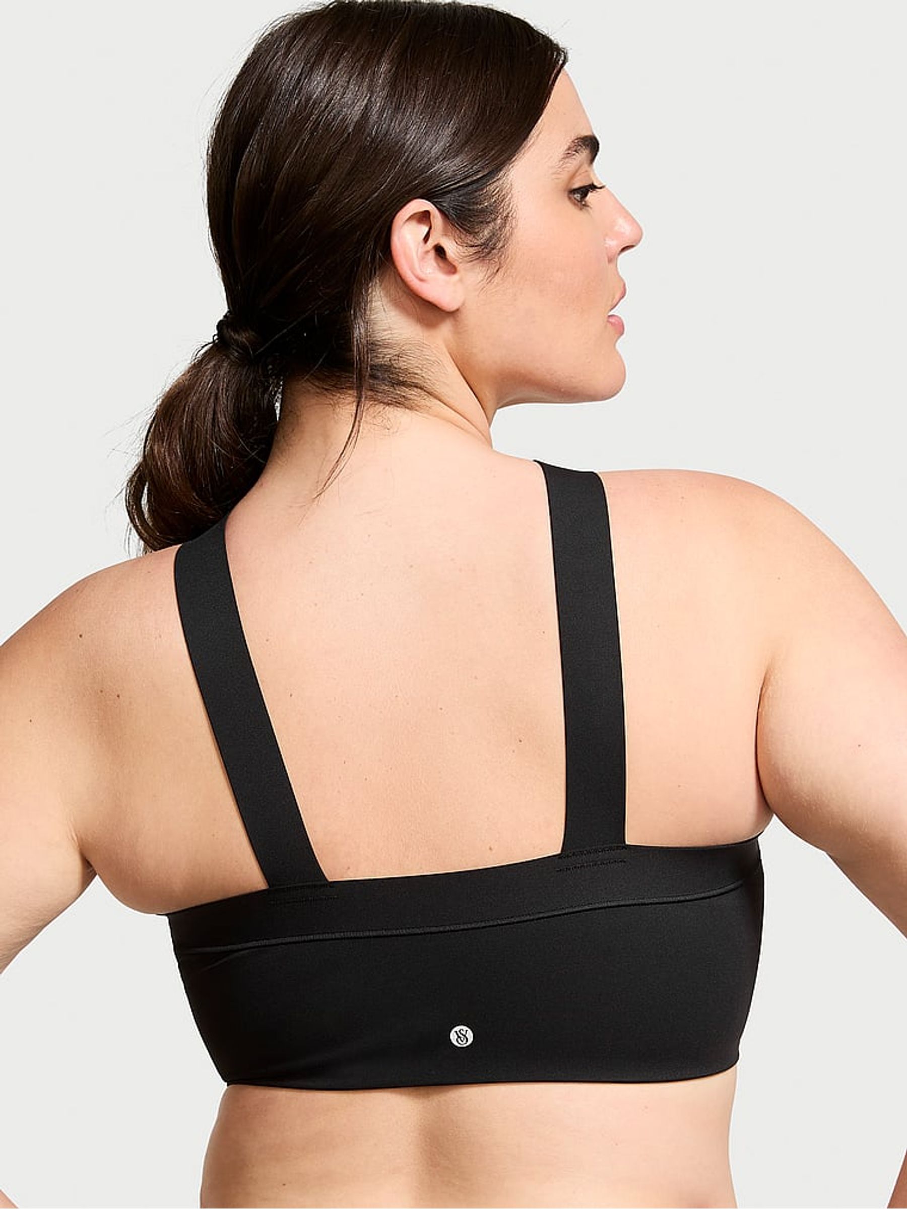 Black Strappy Cross Front Sports Bra - Image 2 of 3