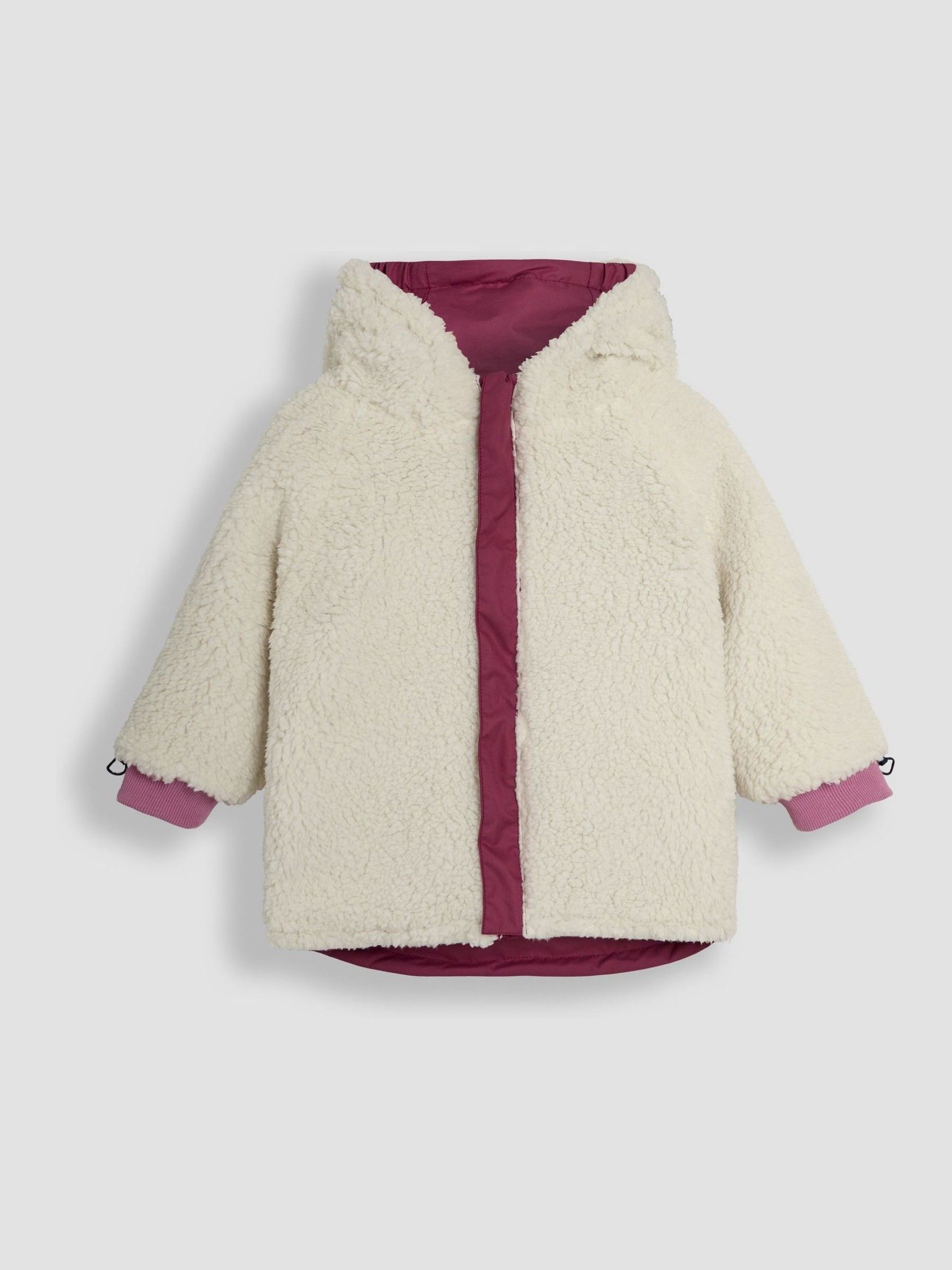 Pink Colour Block Reversible Sherpa Lined Jacket - Image 4 of 7