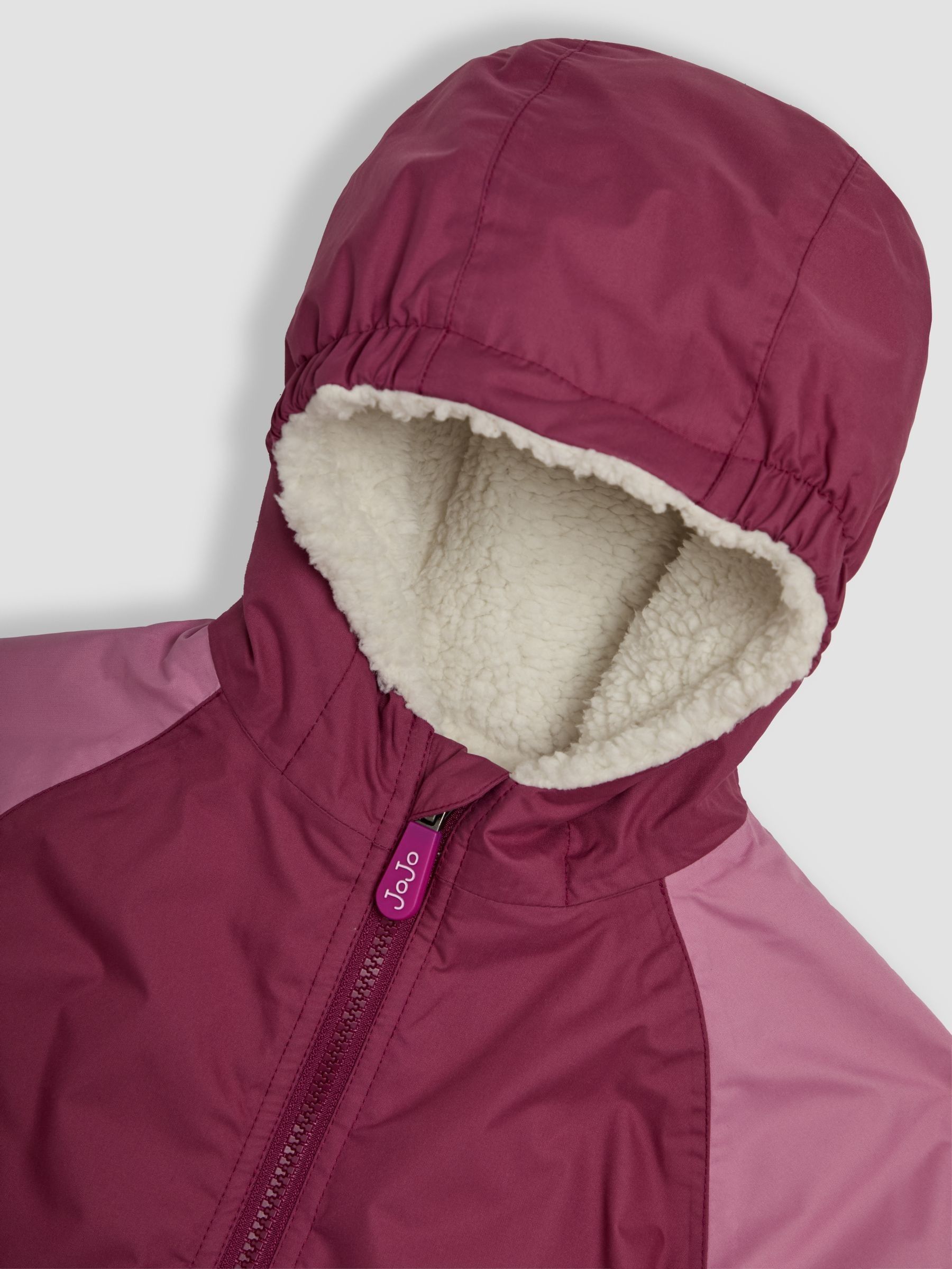 Pink Colour Block Reversible Sherpa Lined Jacket - Image 6 of 7